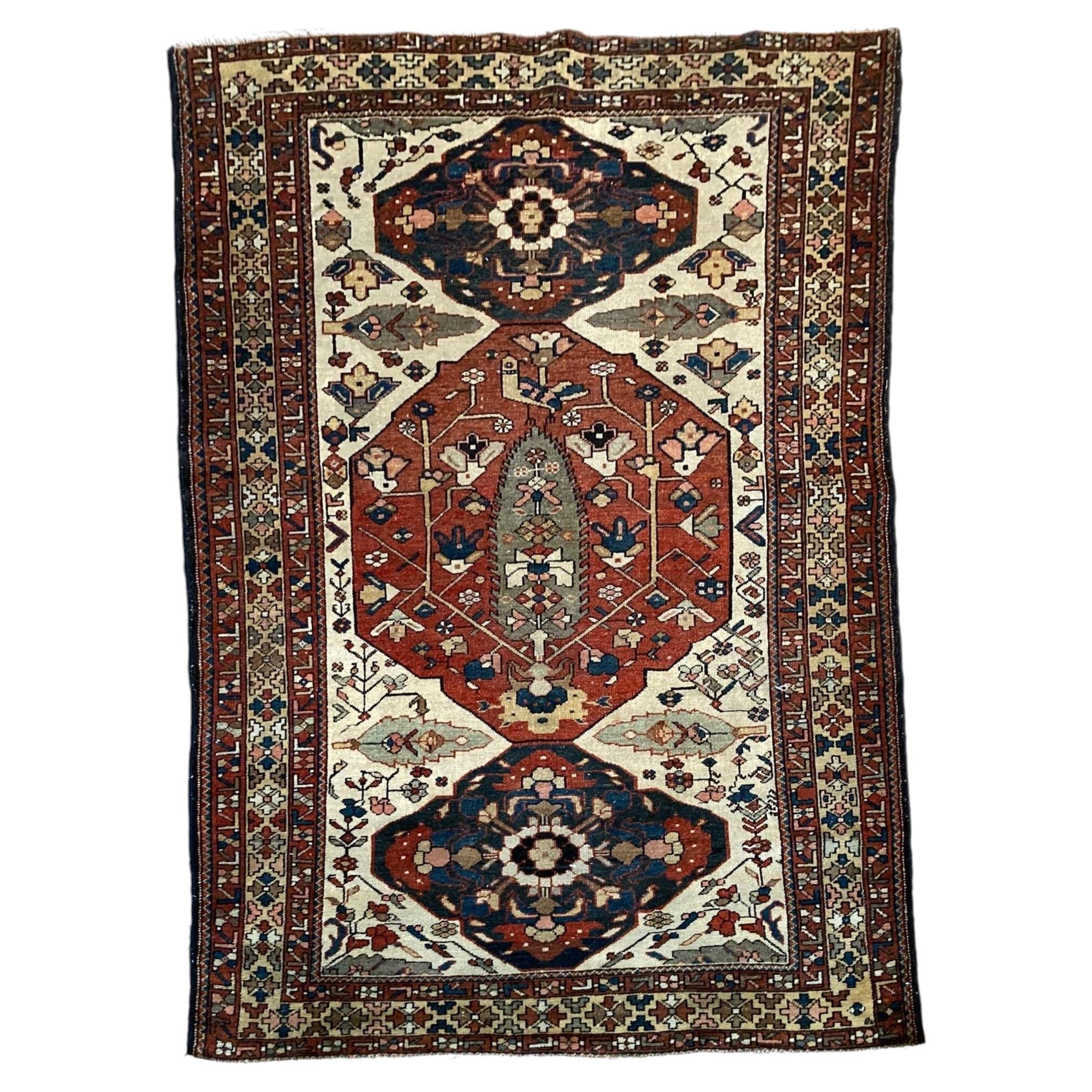 Antique Bakhtiar Rug 2.06m x 1.33m For Sale