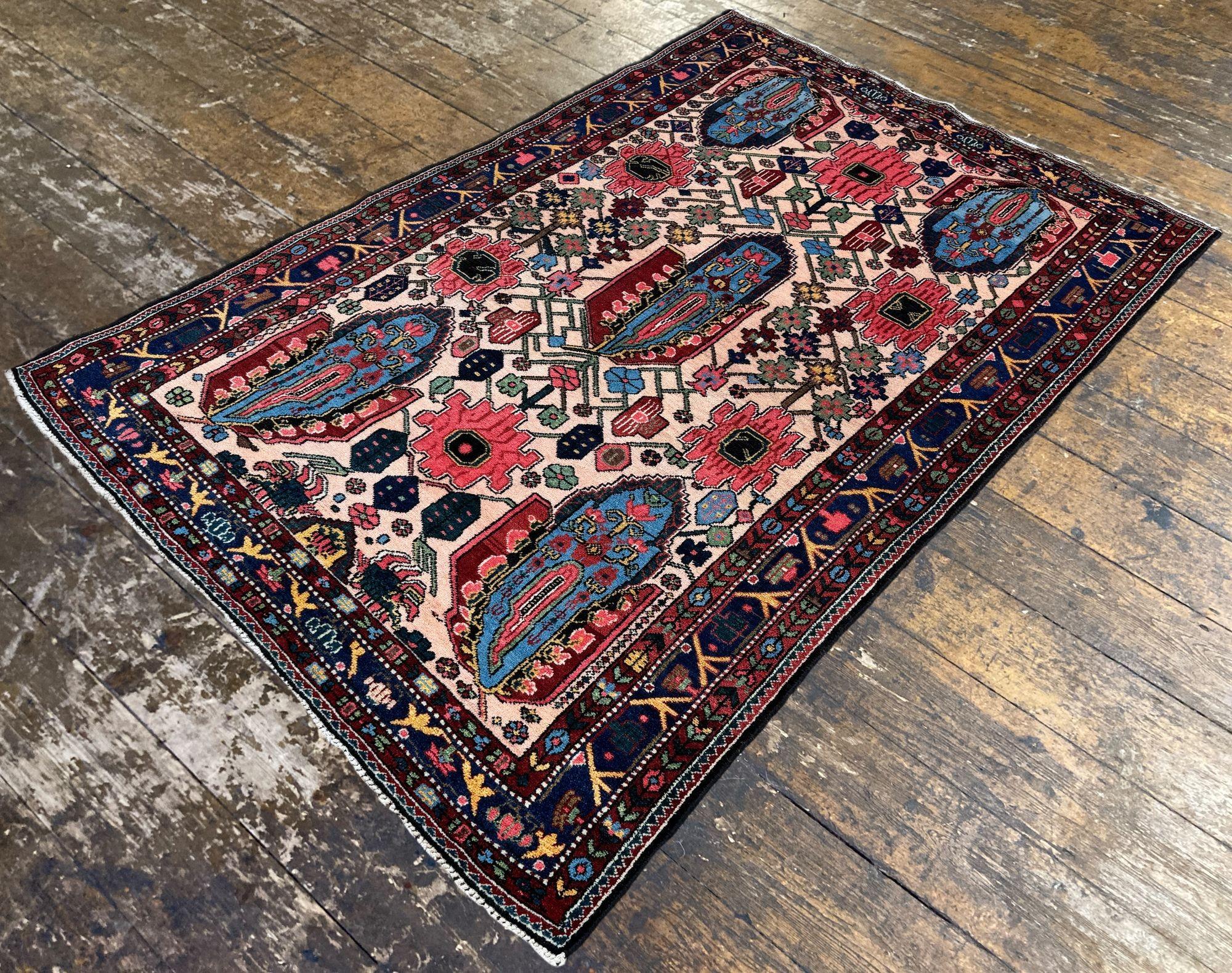Lana Tappeto antico Bakhtiar 2,08m x 1,43m in vendita
