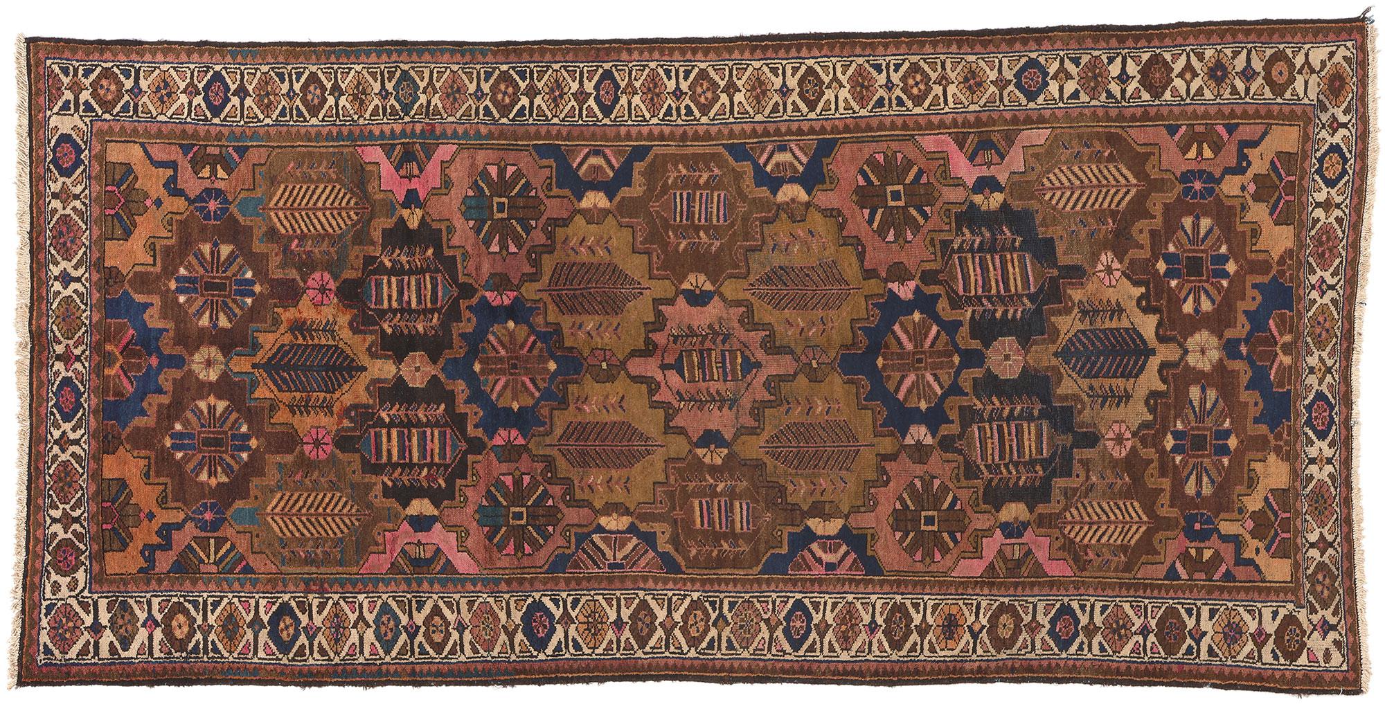 Wool Antique Persian Bakhtiari Rug with Four Seasons Garden Design For Sale