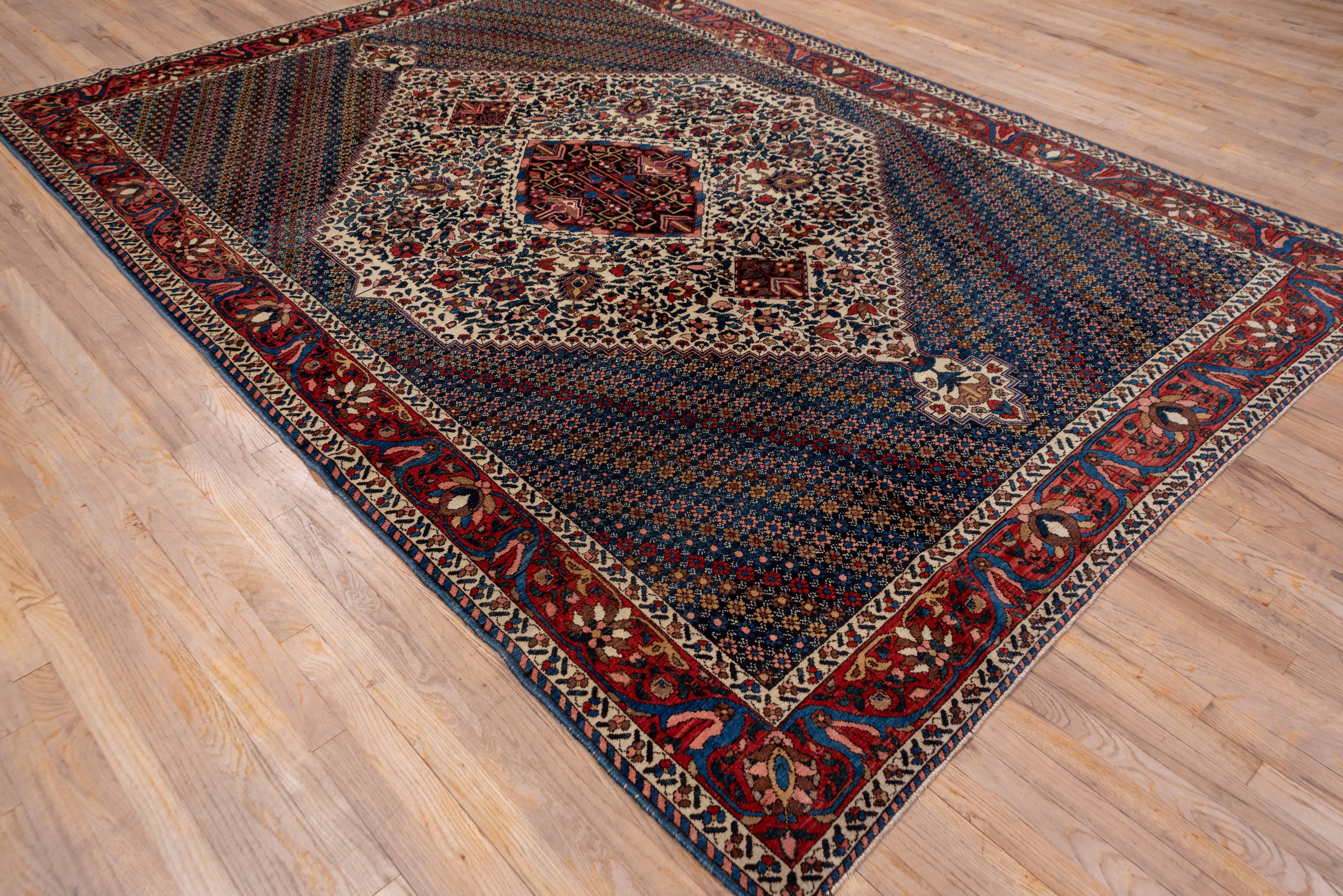Hand-Knotted Antique Bakhtiari Carpet