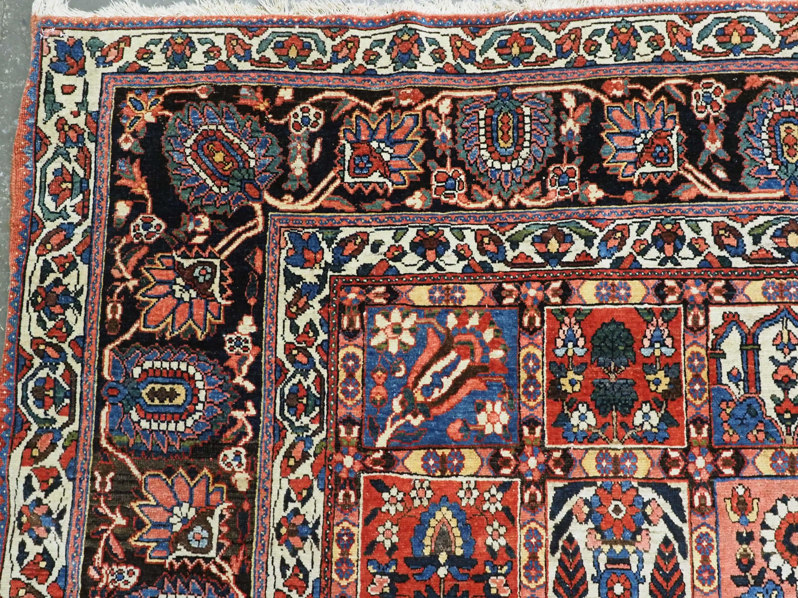 Wool Antique Bakhtiari carpet of the 'garden' design, circa 1900 For Sale