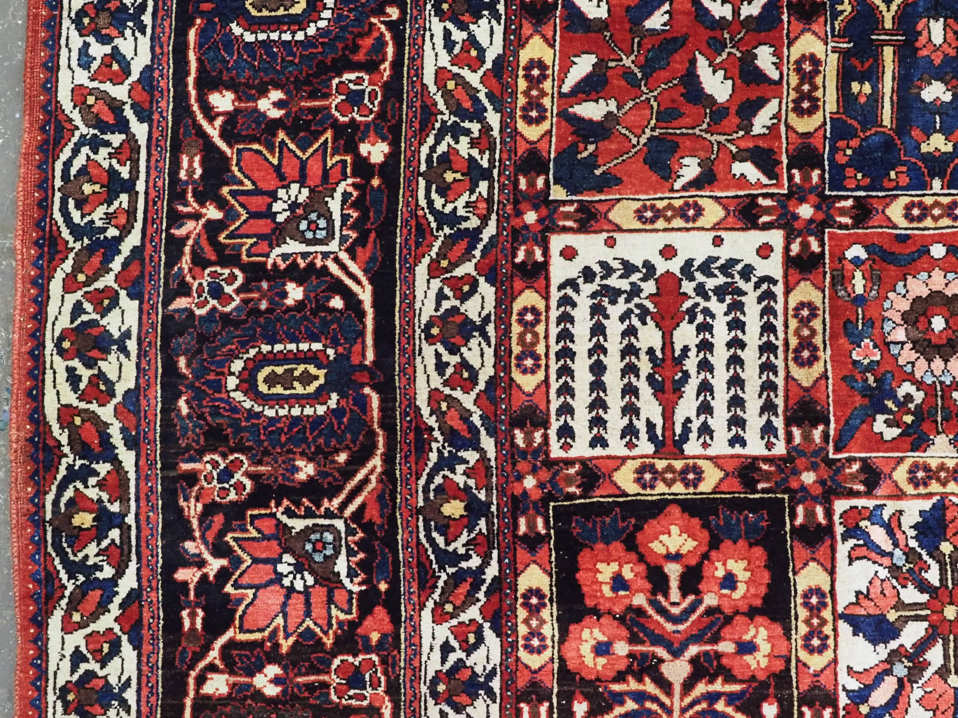 Antique Bakhtiari carpet of the 'garden' design, circa 1900 For Sale 1
