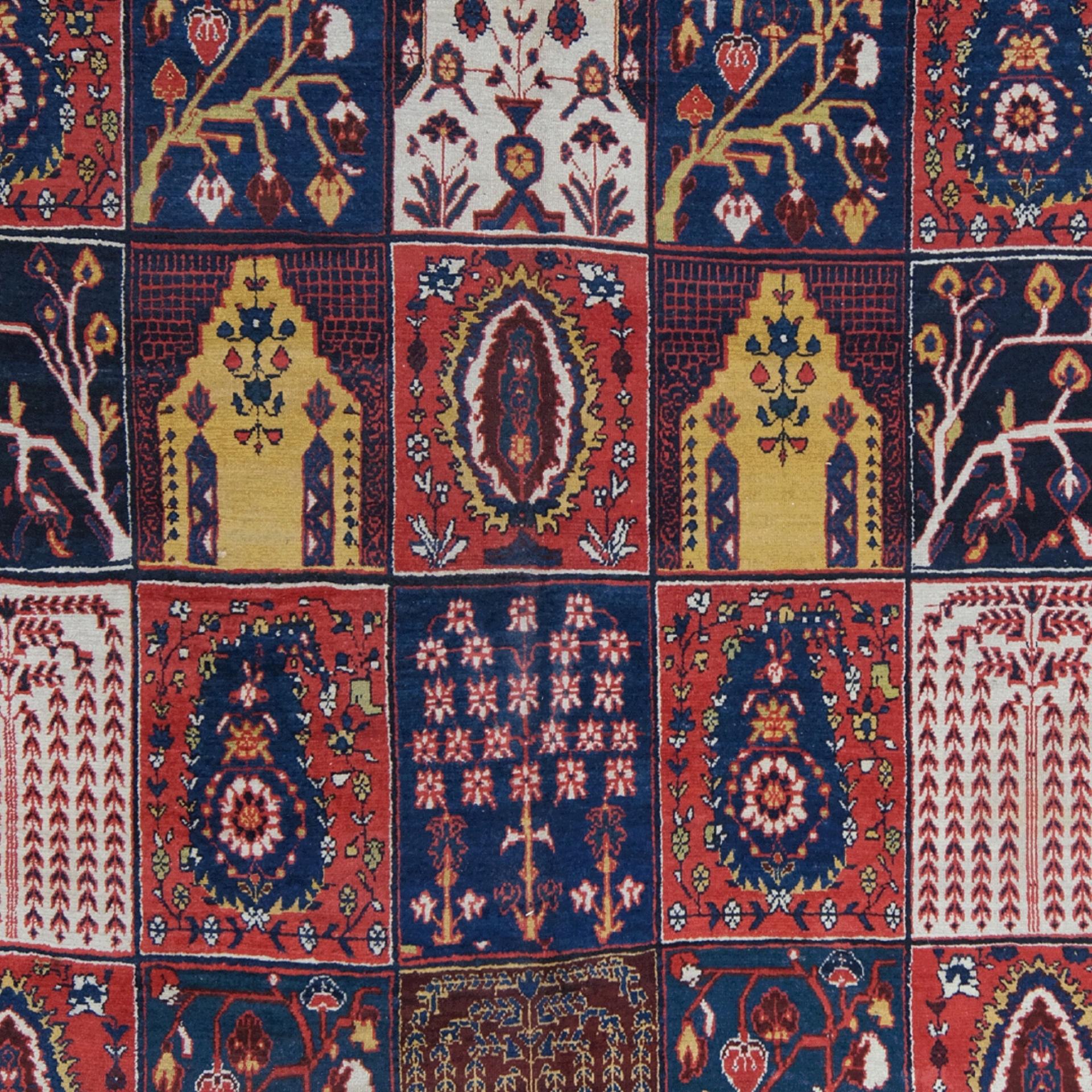 Asiatique Tapis Bakhtiari Qashqai du 19ème siècle, tapis ancien fait à la main en vente