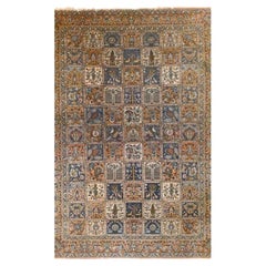 Antique Bakhtiari Room Size Oriental Wool Rug with Garden & Animals, circa 1930