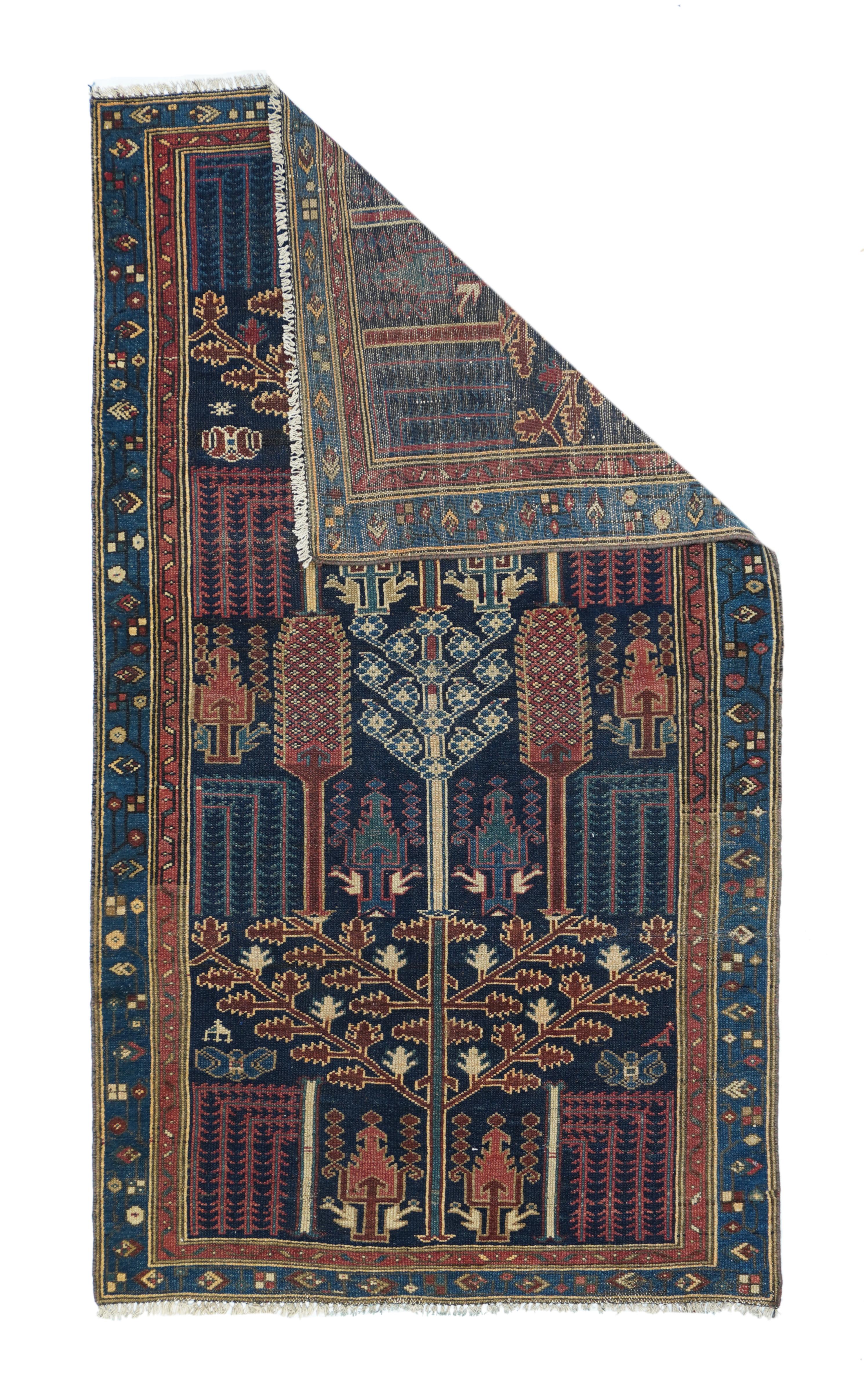 Antique Bakhtiari rug 3'3'' x 5'11''.