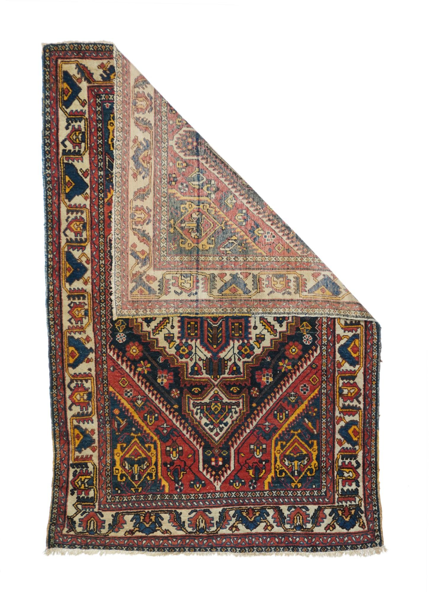 Antique Bakhtiari Rug 4'6'' x 6'9''.