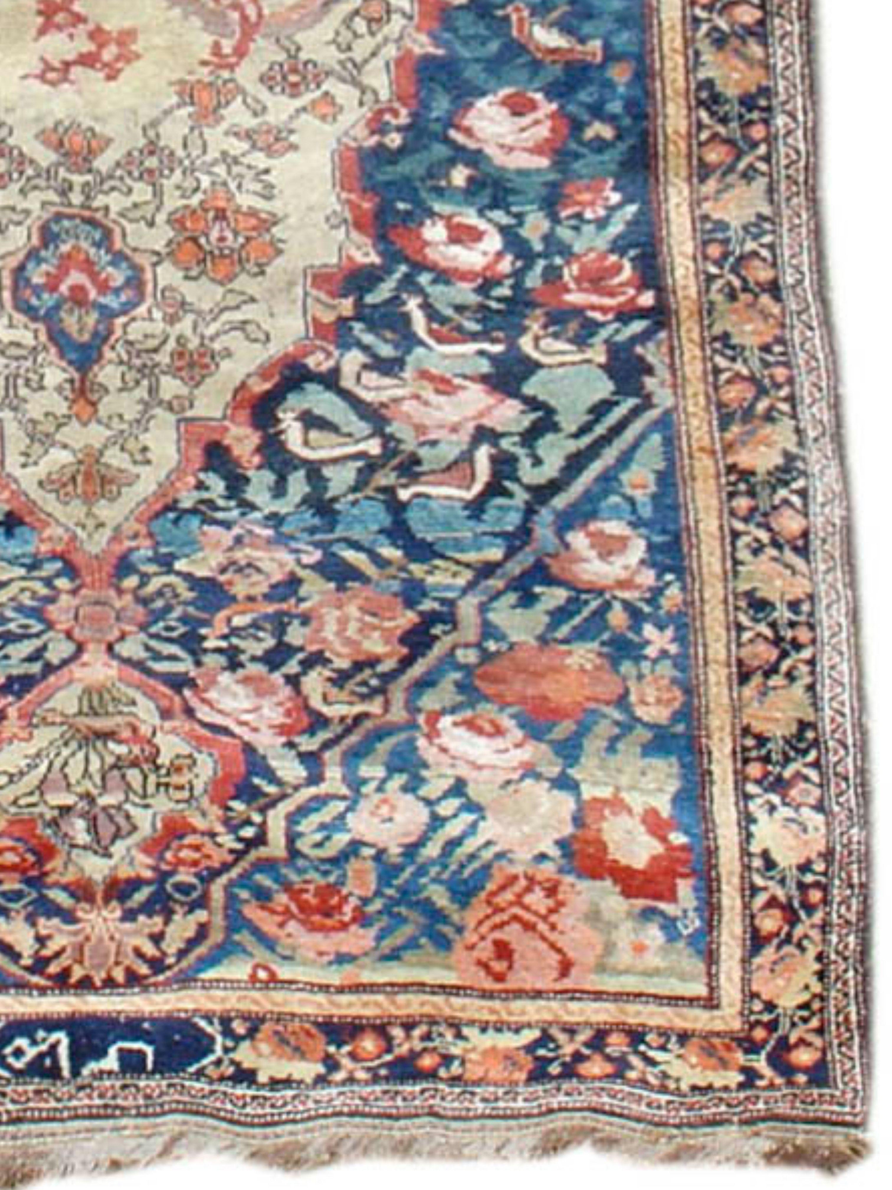 Alfombra antigua Bakhtiari, principios del siglo XX en Bueno estado para la venta en San Francisco, CA