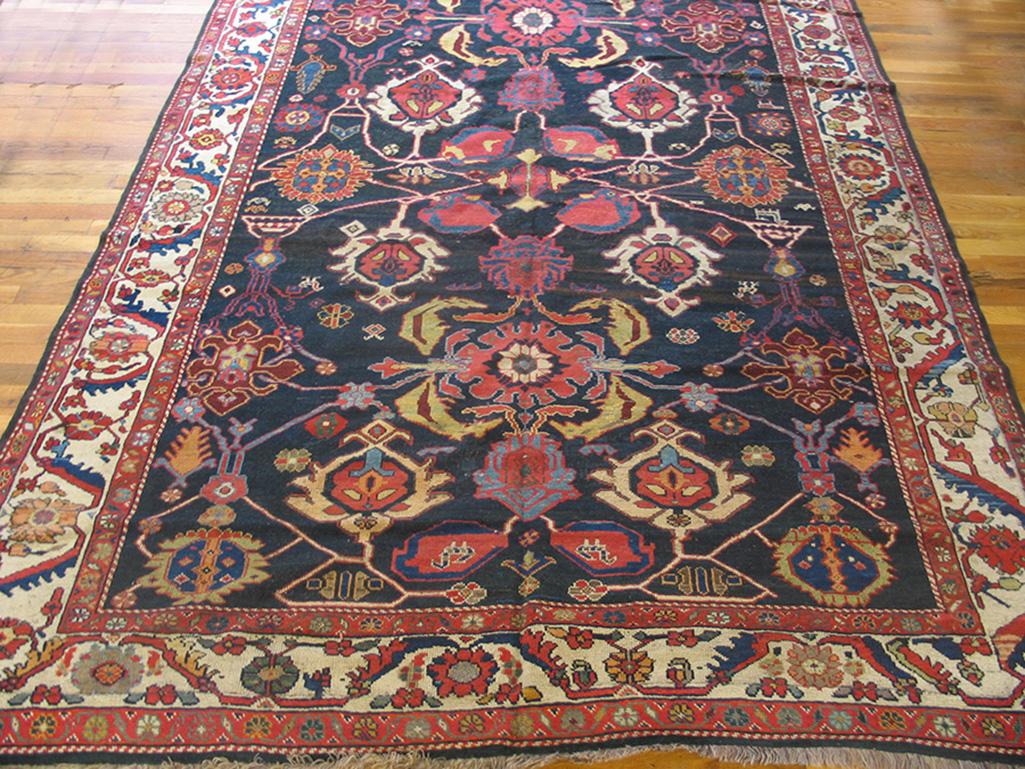 Hand-Knotted Late 19th Century Persian Bakhtiari Carpet ( 6'6
