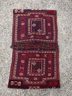 Antique Bakhtiari Saddle Bag for Camel in natural dyed wool, West Asia 1920s