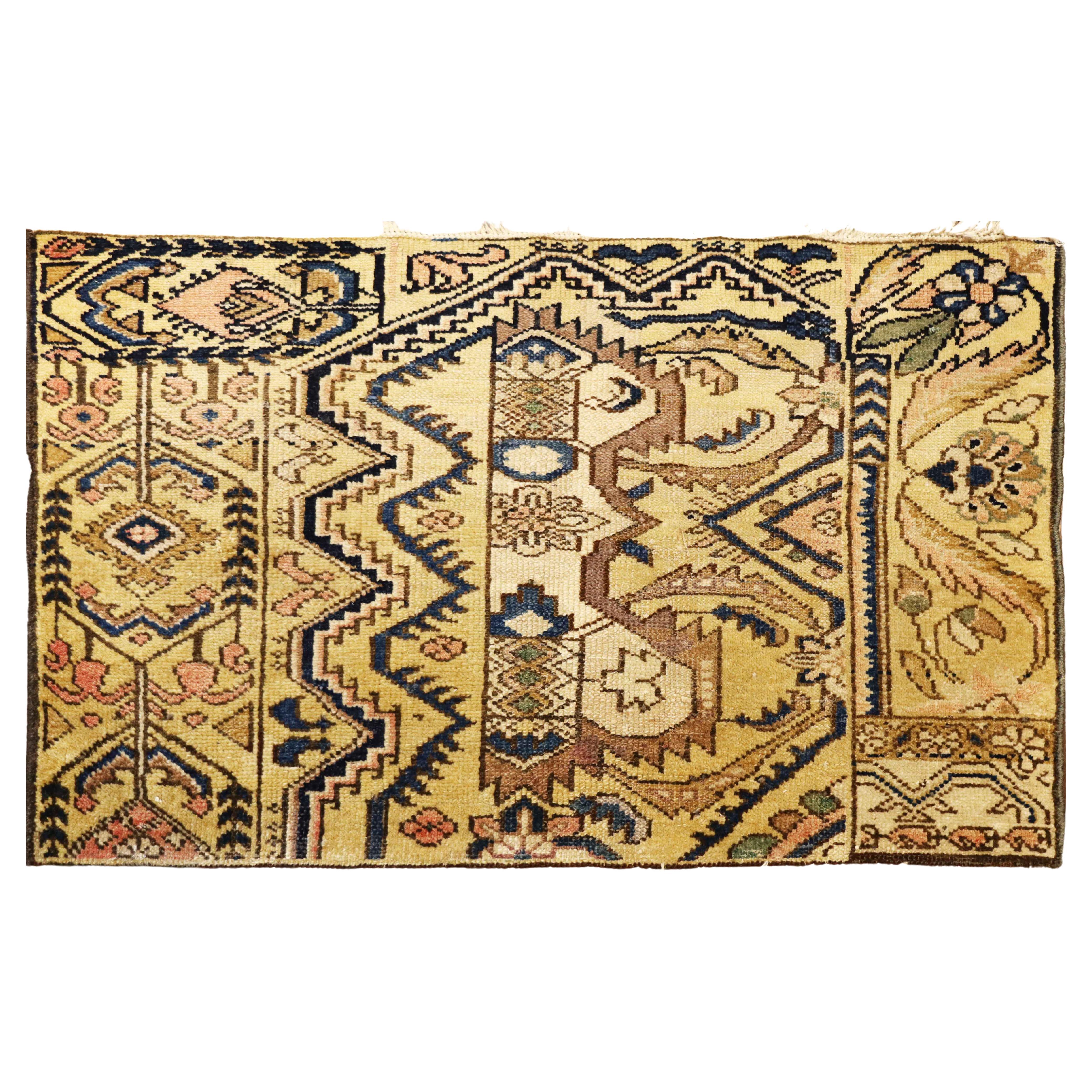 Antique Bakhtiari Sampler Rug, Great Colors For Sale