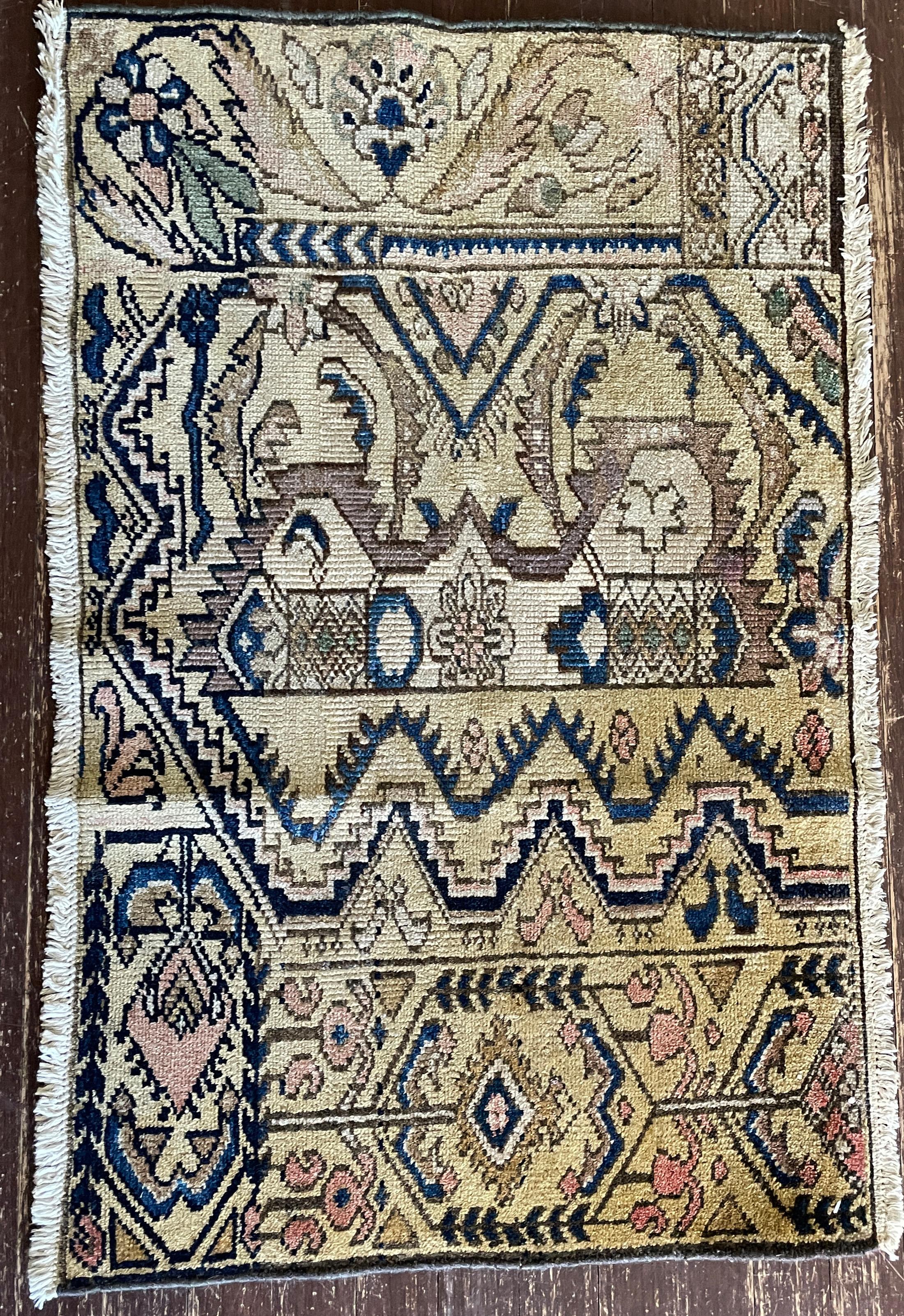 Hand-Knotted Antique Bakhtiari Sampler Rug, Great Colors For Sale