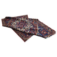 Antiker Bakhtiari-Teppich im Serapi-Stil, Stammes-Perserteppich - Marineblau & Rost
