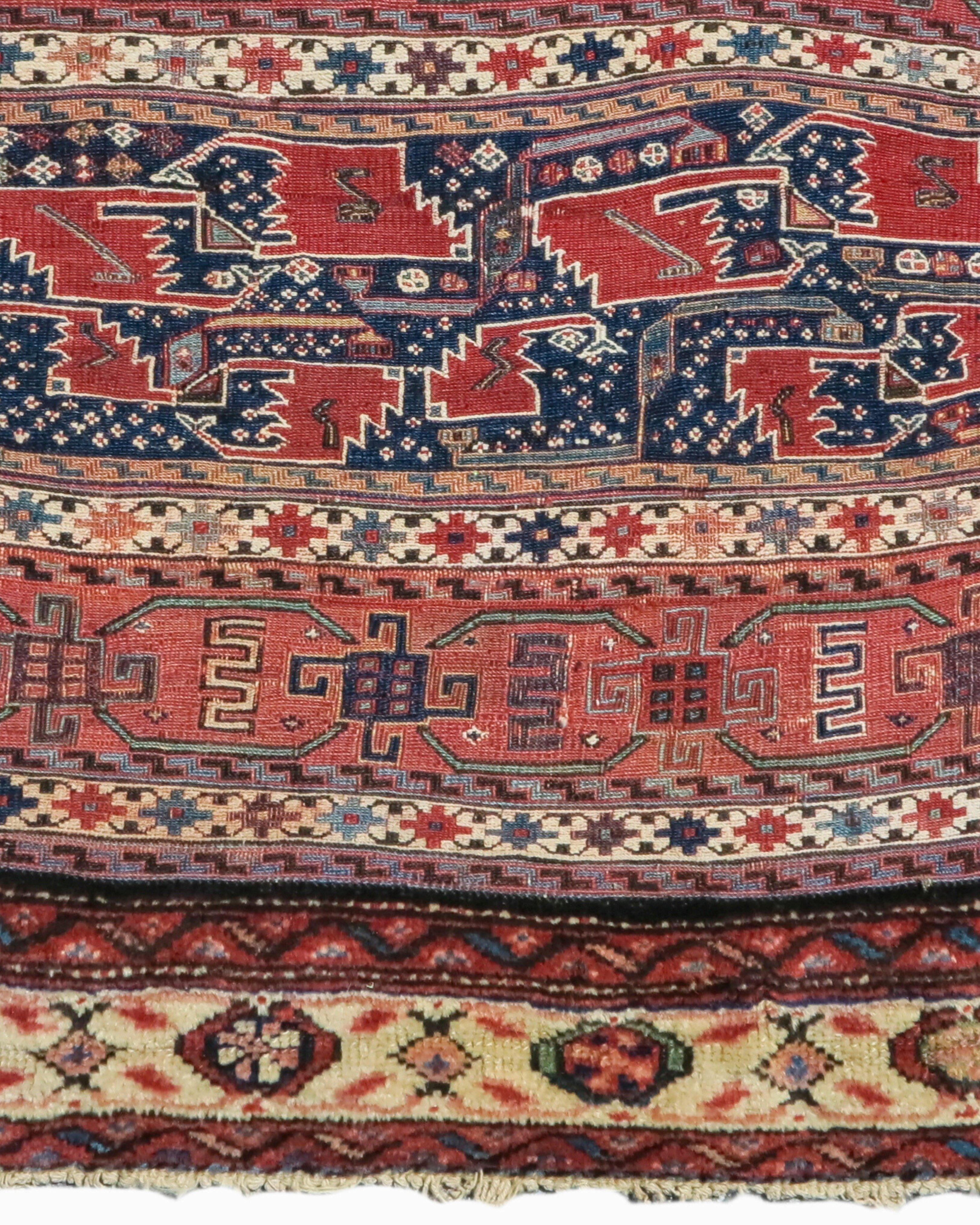 Hand-Woven Antique Bakhtiari Sumak Bagface, 19th Century For Sale