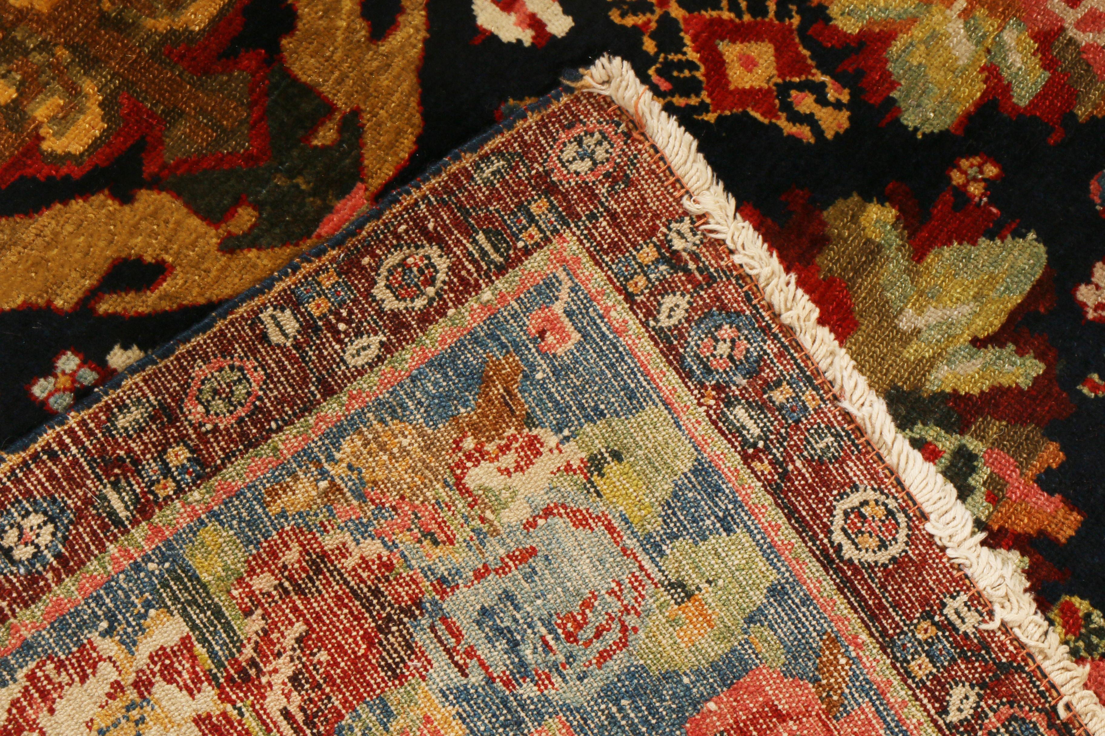 Late 19th Century Antique Bakhtiari Traditional Red Wool Persian Rug Carnations by Rug & Kilim For Sale