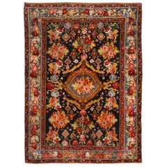 Antique Bakhtiari Traditional Red Wool Persian Rug Carnations by Rug & Kilim