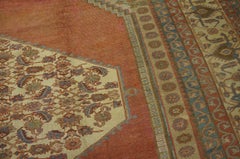 1880s Amazing Red Rust Ground Diamond Large Oversized Handknotted Antique Rug