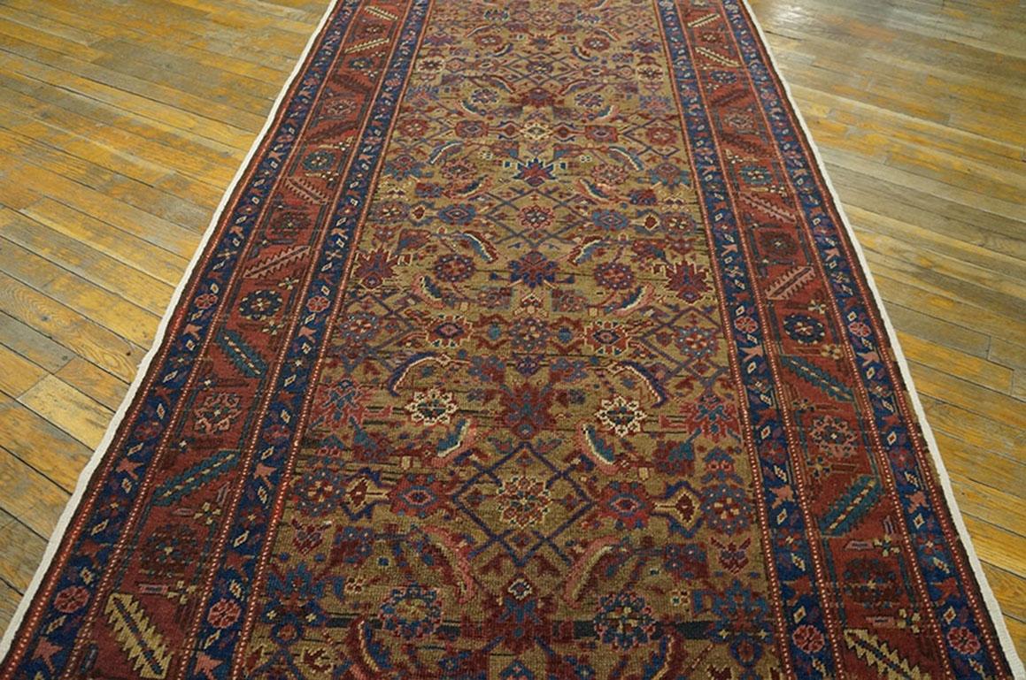 Hand-Knotted 19th Century N.W. Persian Bakshaiesh Runner Carpet ( 3'6