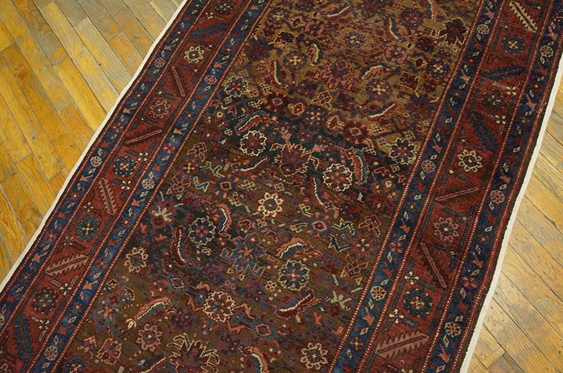 Wool 19th Century N.W. Persian Bakshaiesh Runner Carpet ( 3'6