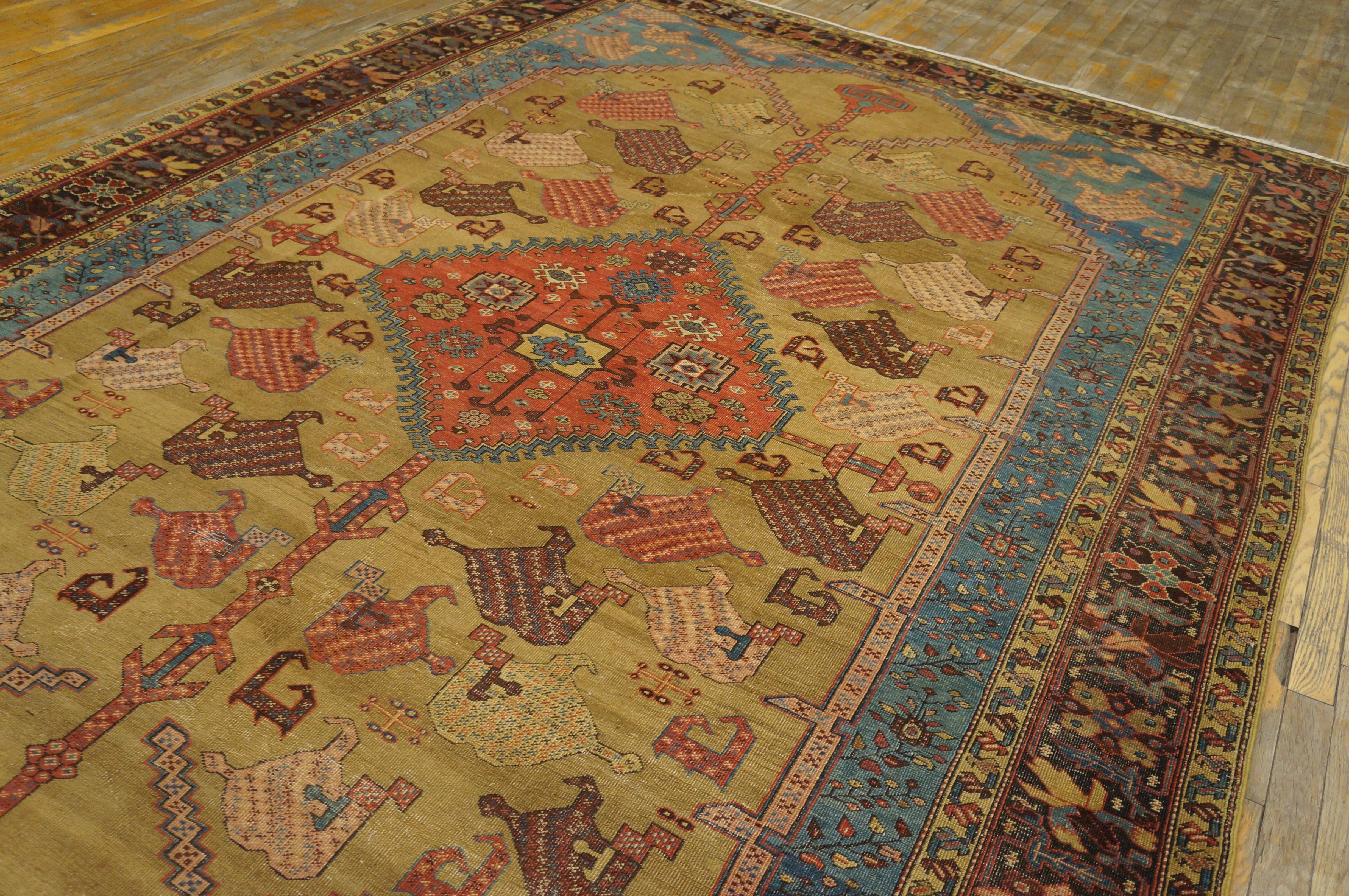 Wool 19th Century N.W. Persian Bakshaiesh Carpet ( 7'6