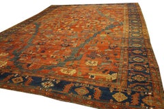 1880s Red Tribal Antique N.W. Persian Bakshaiesh Carpet 14'10" x 21'6" Wool Rug