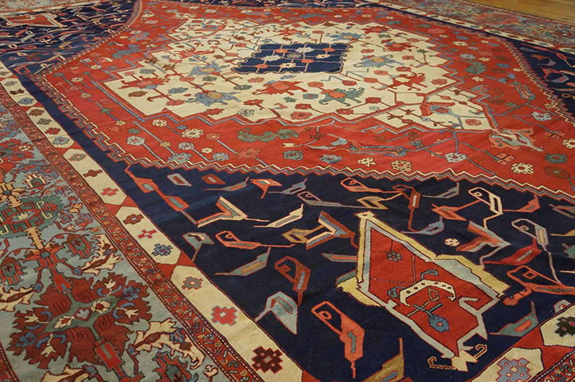 Hand-Knotted 19th Century N.W. Persian Bakshaiesh Carpet ( 16'3