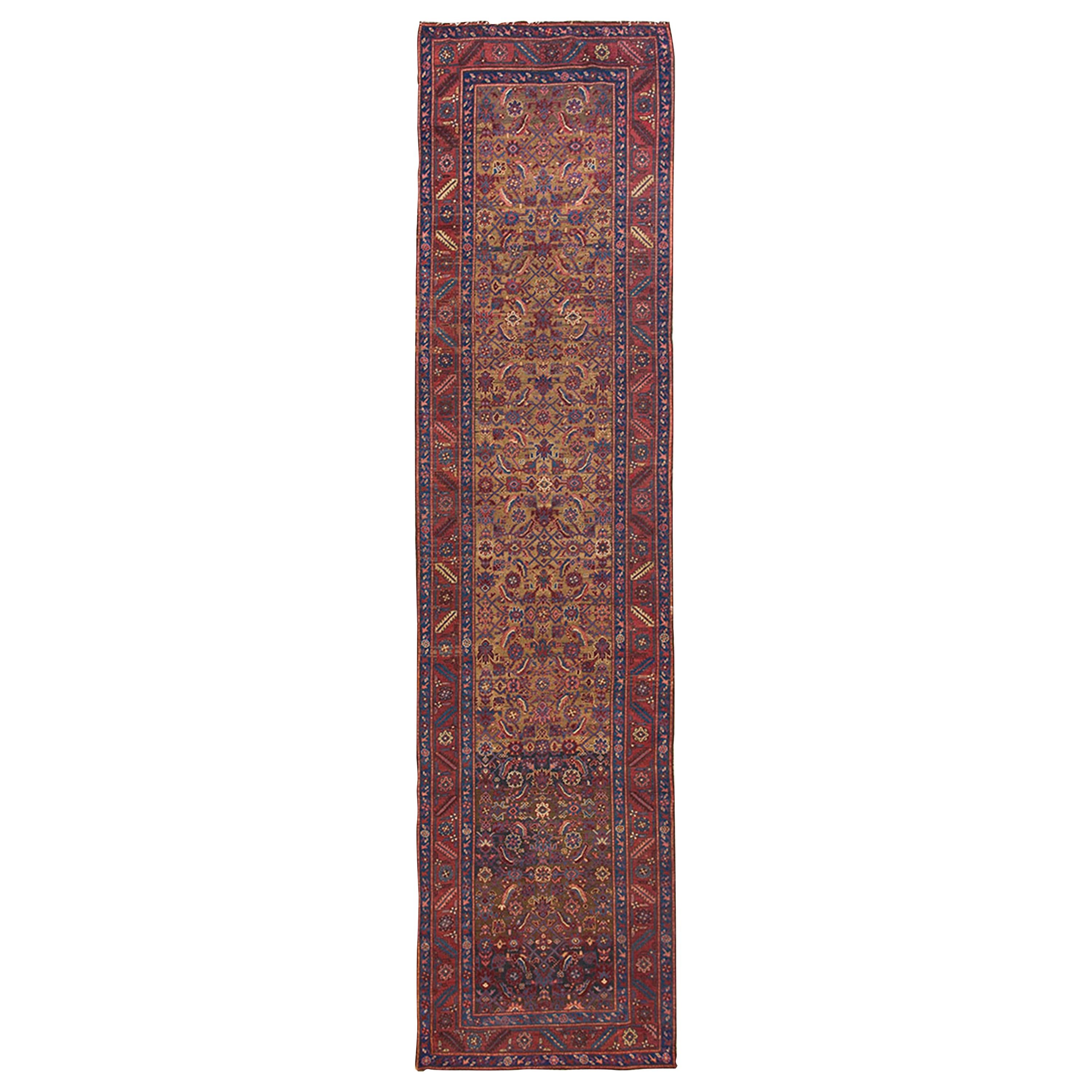 19th Century N.W. Persian Bakshaiesh Runner Carpet ( 3'6" x 14'2" - 107 x 432 ) For Sale