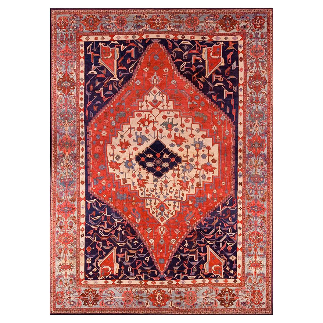 19th Century N.W. Persian Bakshaiesh Carpet ( 16'3" x 21'9" - 495 x 663 ) For Sale