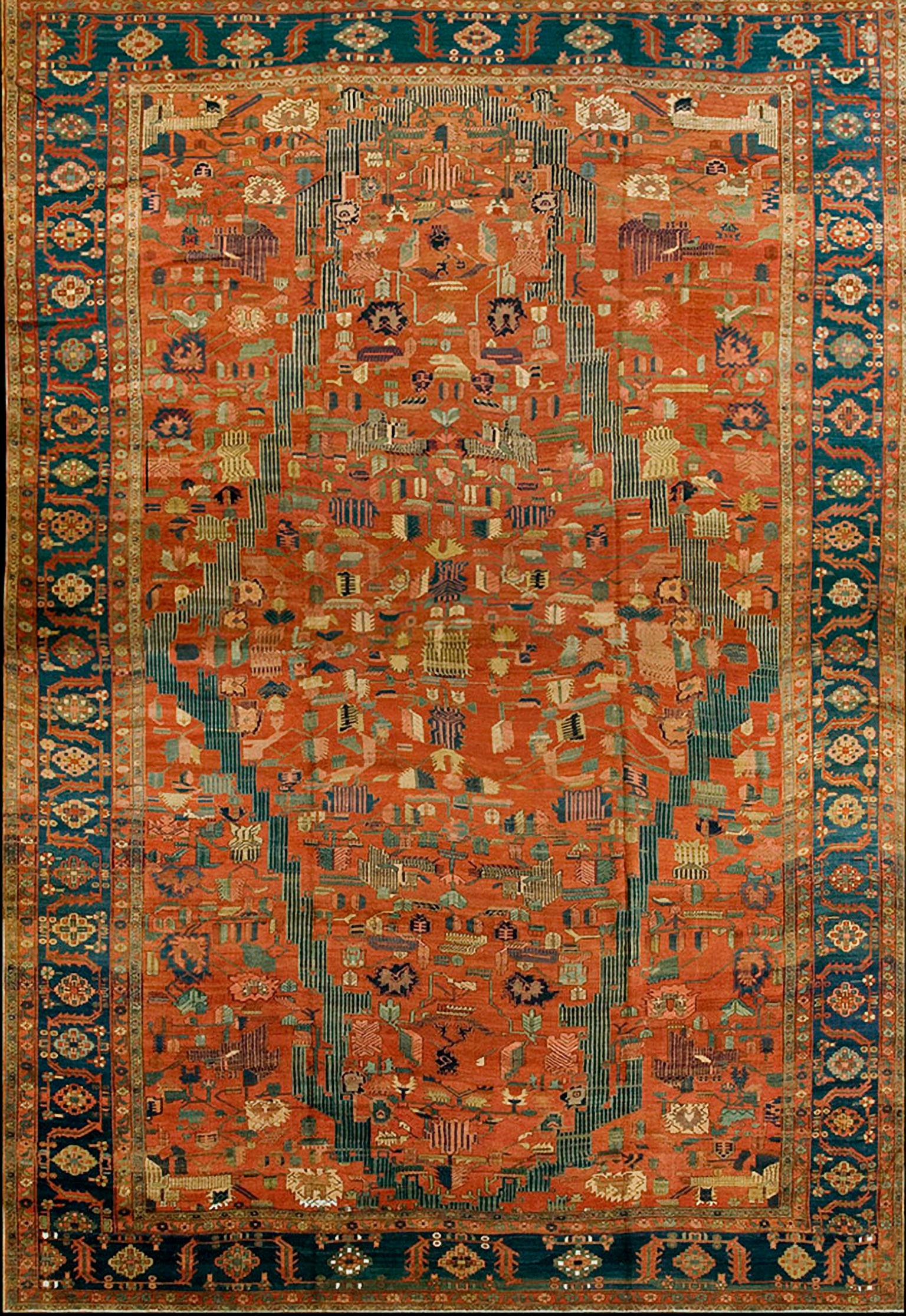 19th Century N.W. Persian Bakshaiesh Carpet ( 14'10" x 21'6" - 452 x 655 )