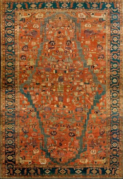 Antique 19th Century N.W. Persian Bakshaiesh Carpet ( 14'10" x 21'6" - 452 x 655 )