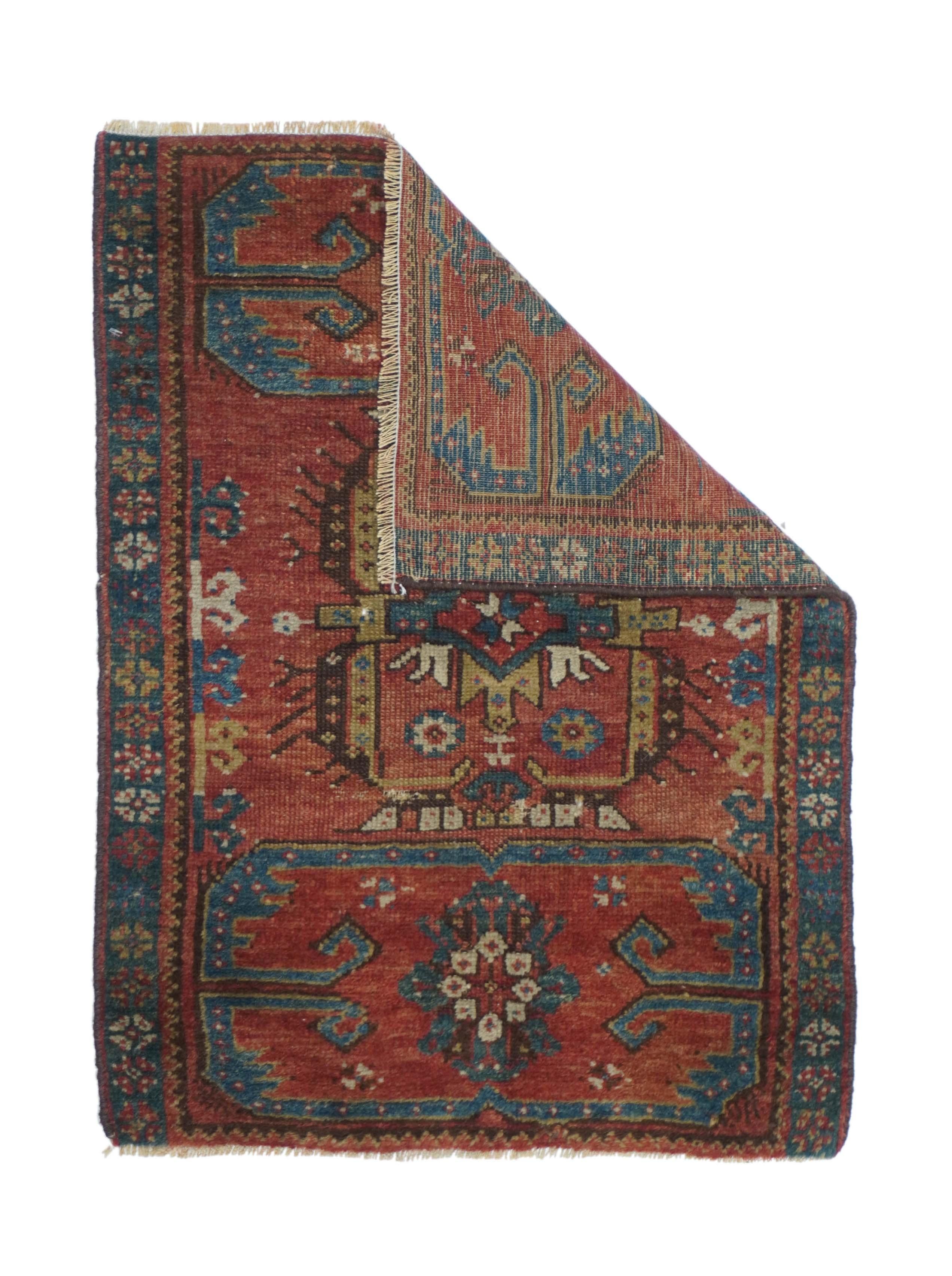 Antique Bakshaish rug 1'10'' x 2'6''.