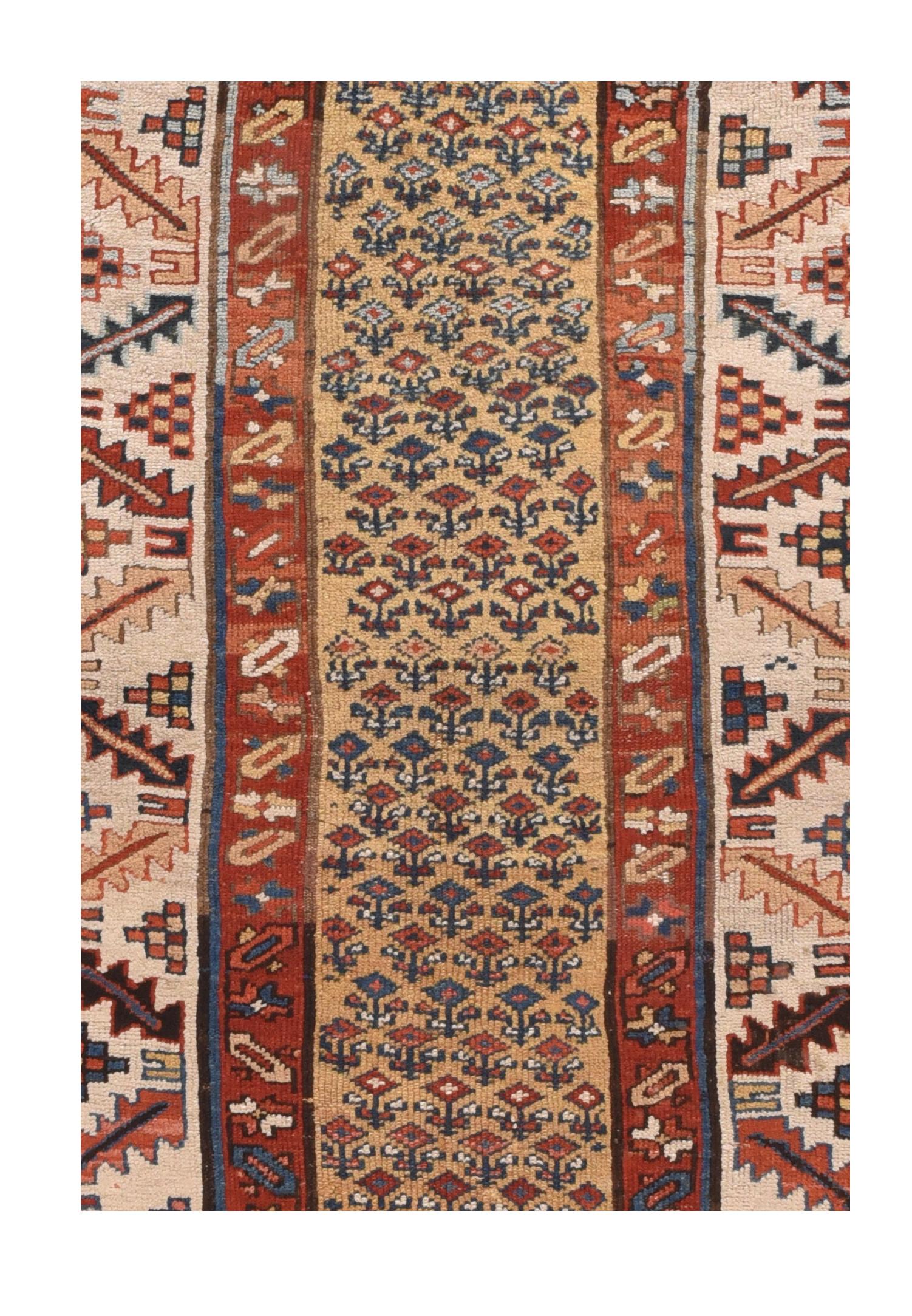 Antique Bakshaish Rug 3'8'' x 8'3''.