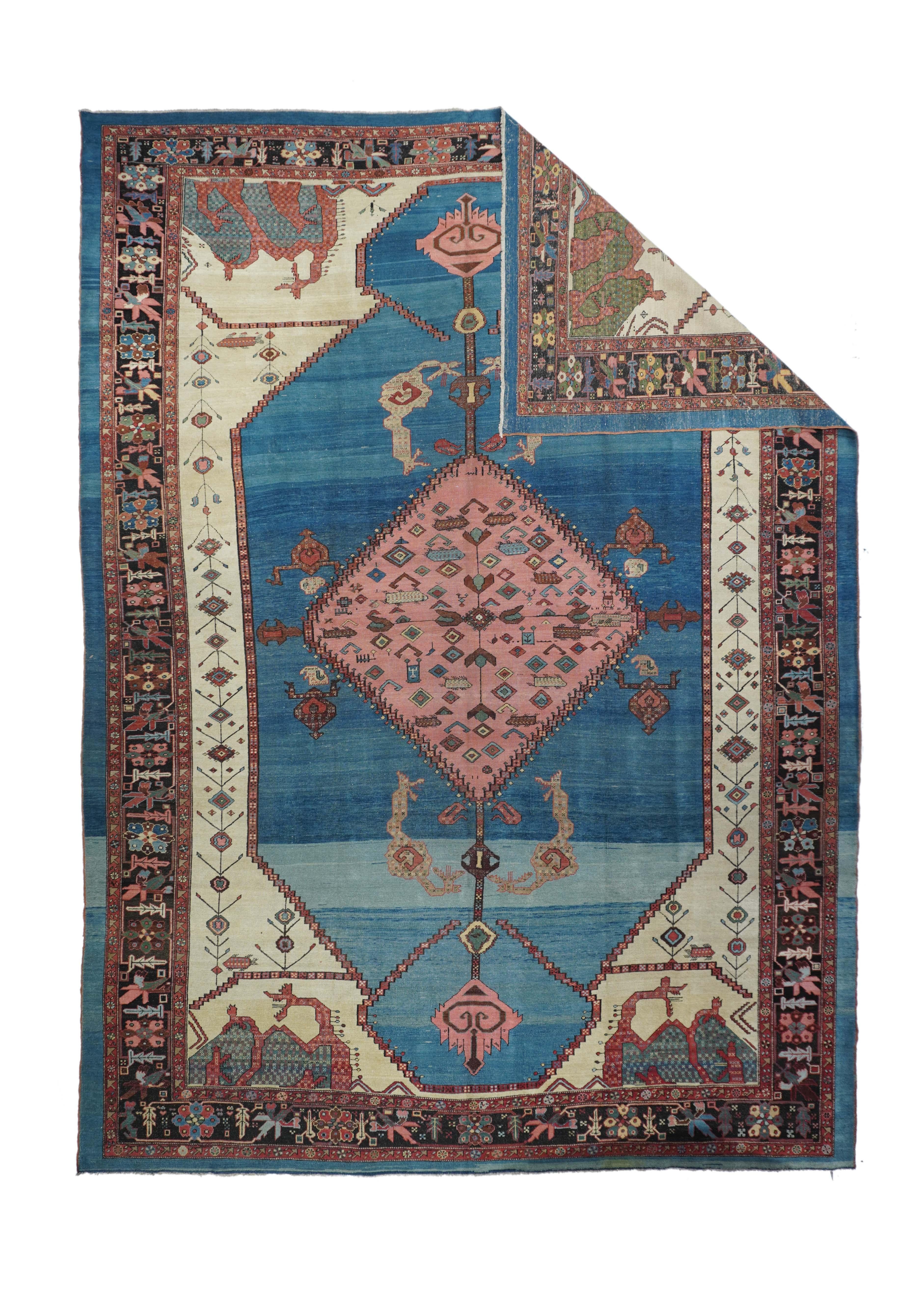 Antique Bakshaish rug 9'4'' x 13'.