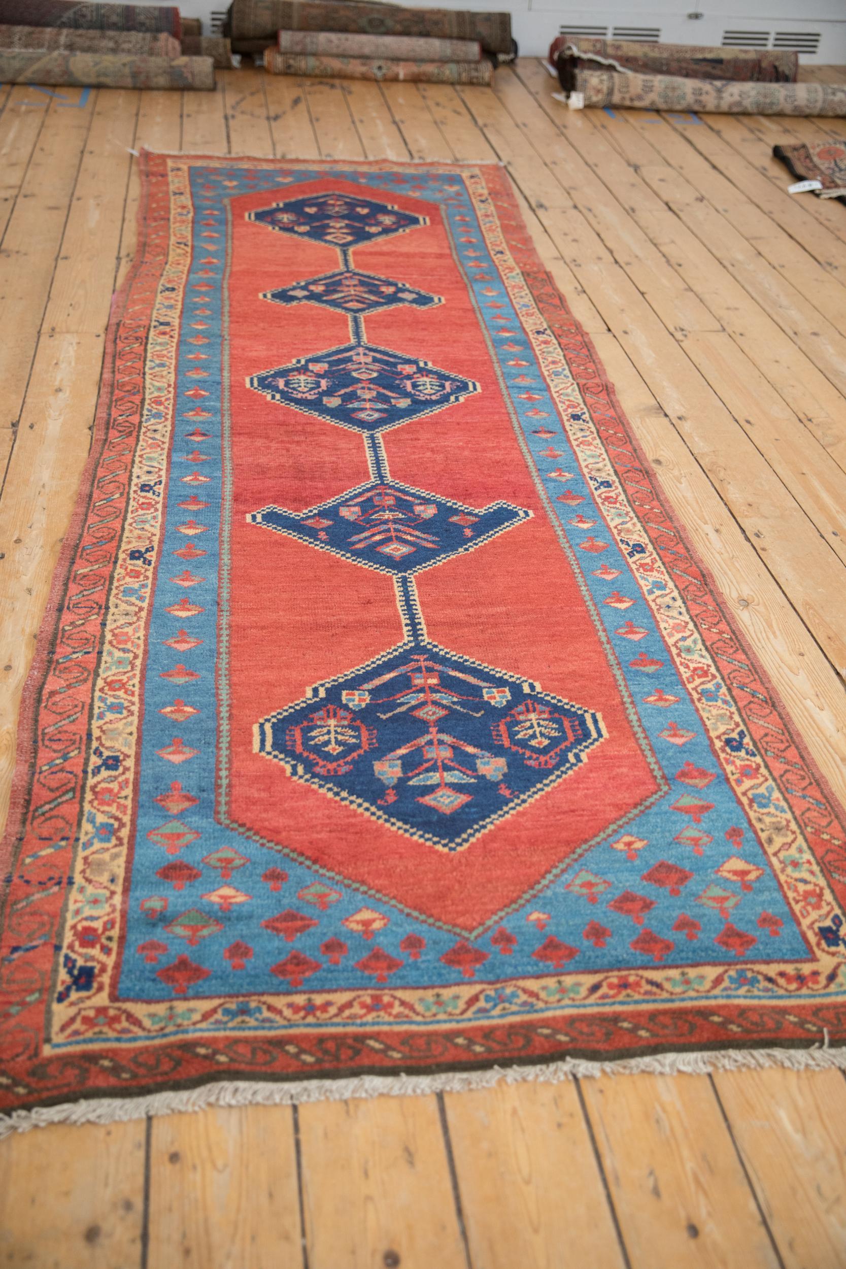 Hand-Knotted Antique Bakshaish Rug Runner For Sale