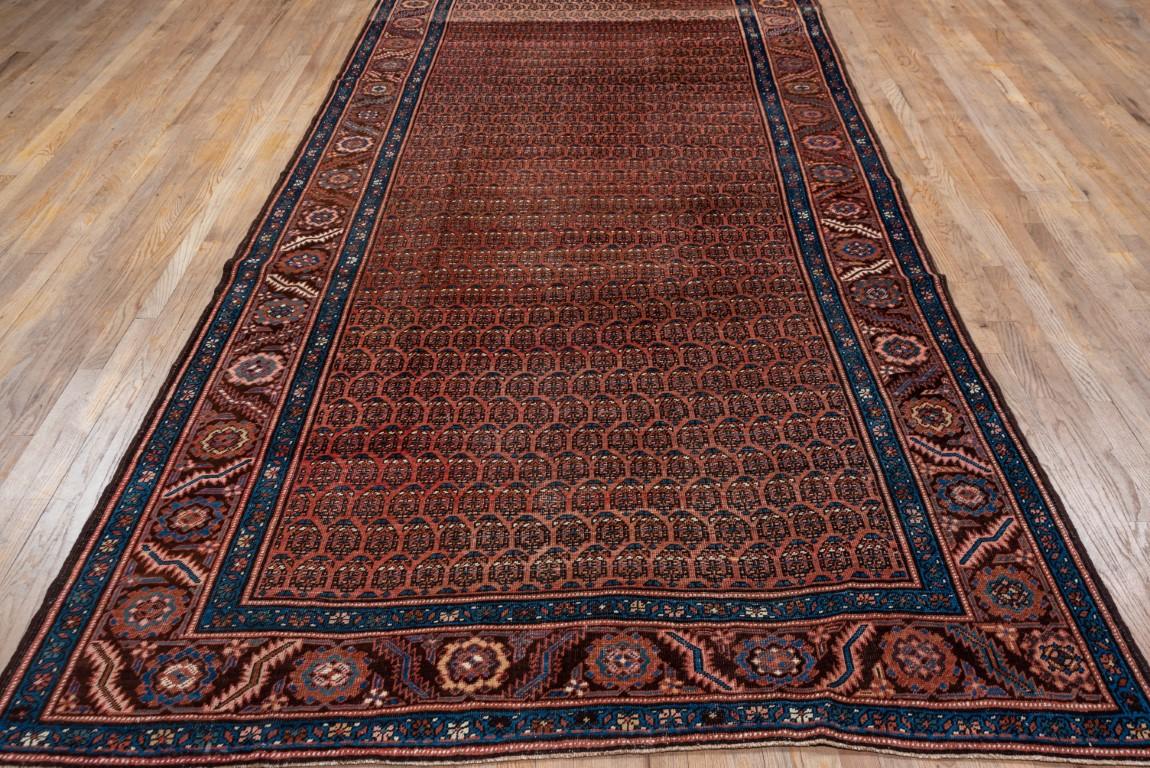 Persian Antique Bakshayesh Heriz Long Carpet, Camel Toned Field  For Sale