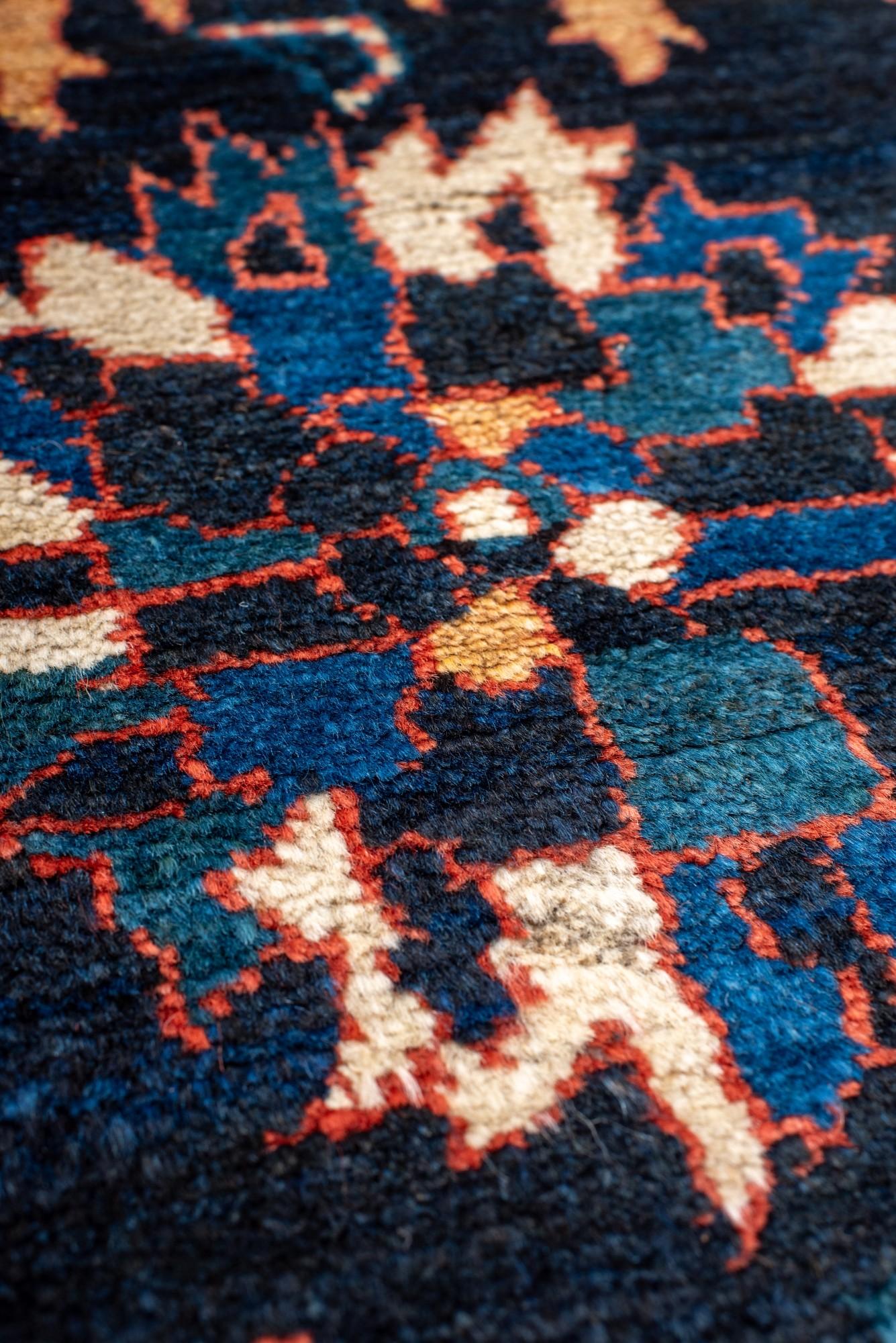 Antique Baktiary Rug with Floral Design In Good Condition For Sale In New York, NY