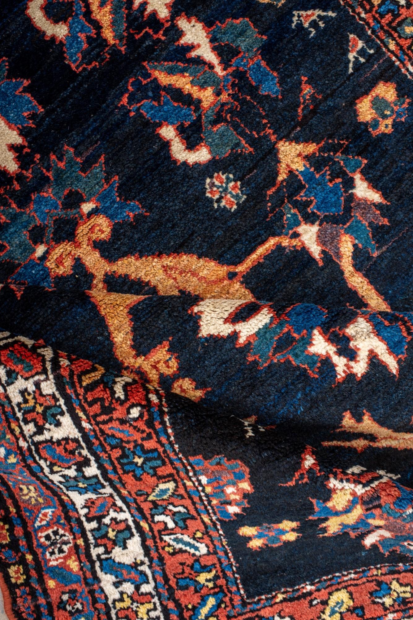 Antique Baktiary Rug with Floral Design For Sale 1