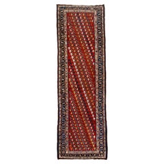 Antique Baktiary Runner with a Red Boteh Design