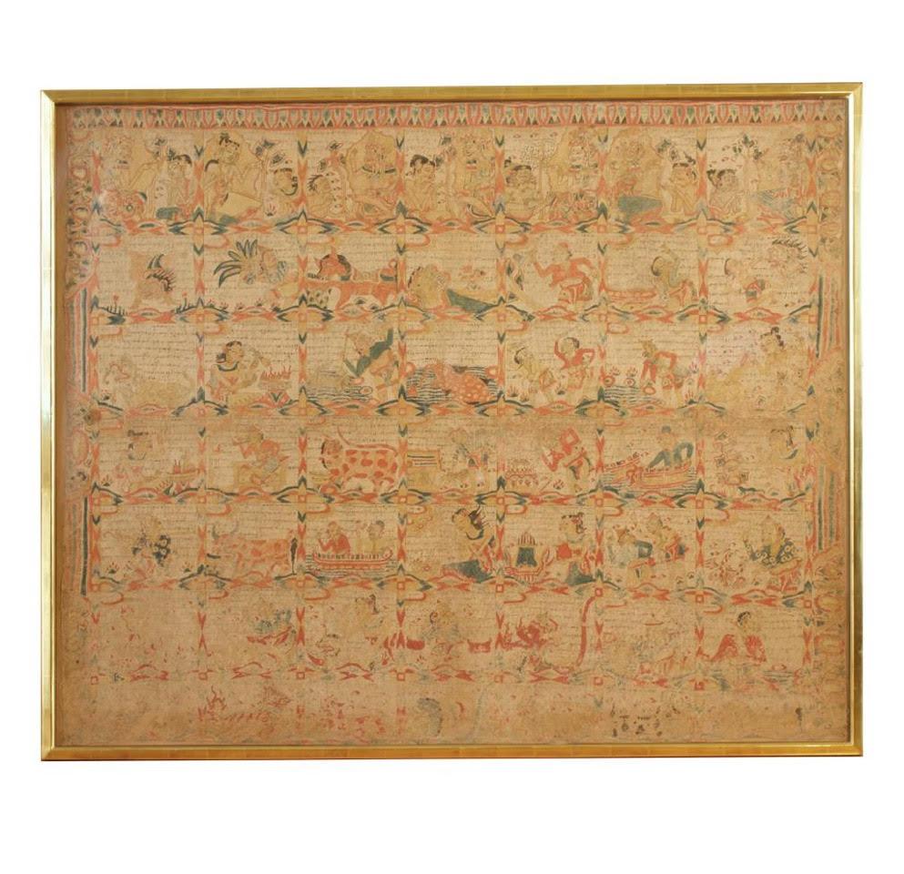 Antiker balinesischer Kalender, Palelintangan, Kamasan, Bali, Anfang des 20. Jahrhunderts, bekannt als 