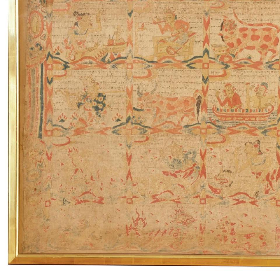 Antiker Balinesischer Kalender, Palelintangan, Kamasan, Bali, frühes 20. Jahrhundert im Angebot 1