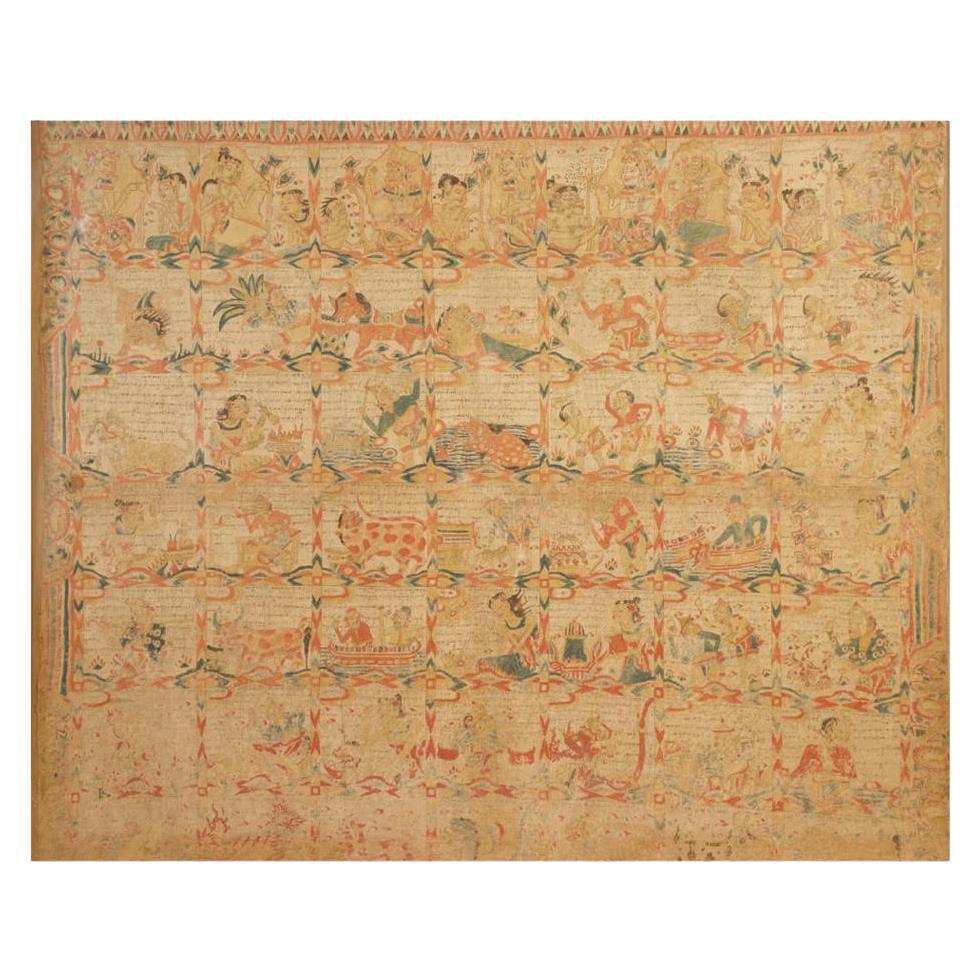 Antiker Balinesischer Kalender, Palelintangan, Kamasan, Bali, frühes 20. Jahrhundert im Angebot
