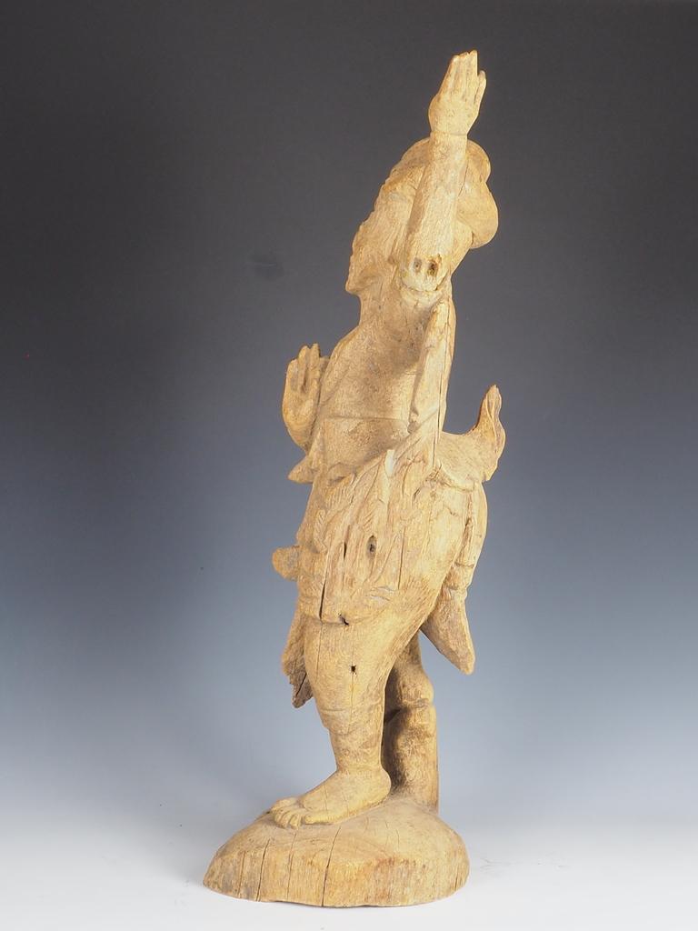 Antique Balinese Hand-Carved Sculpture of a Young Dancer For Sale 1