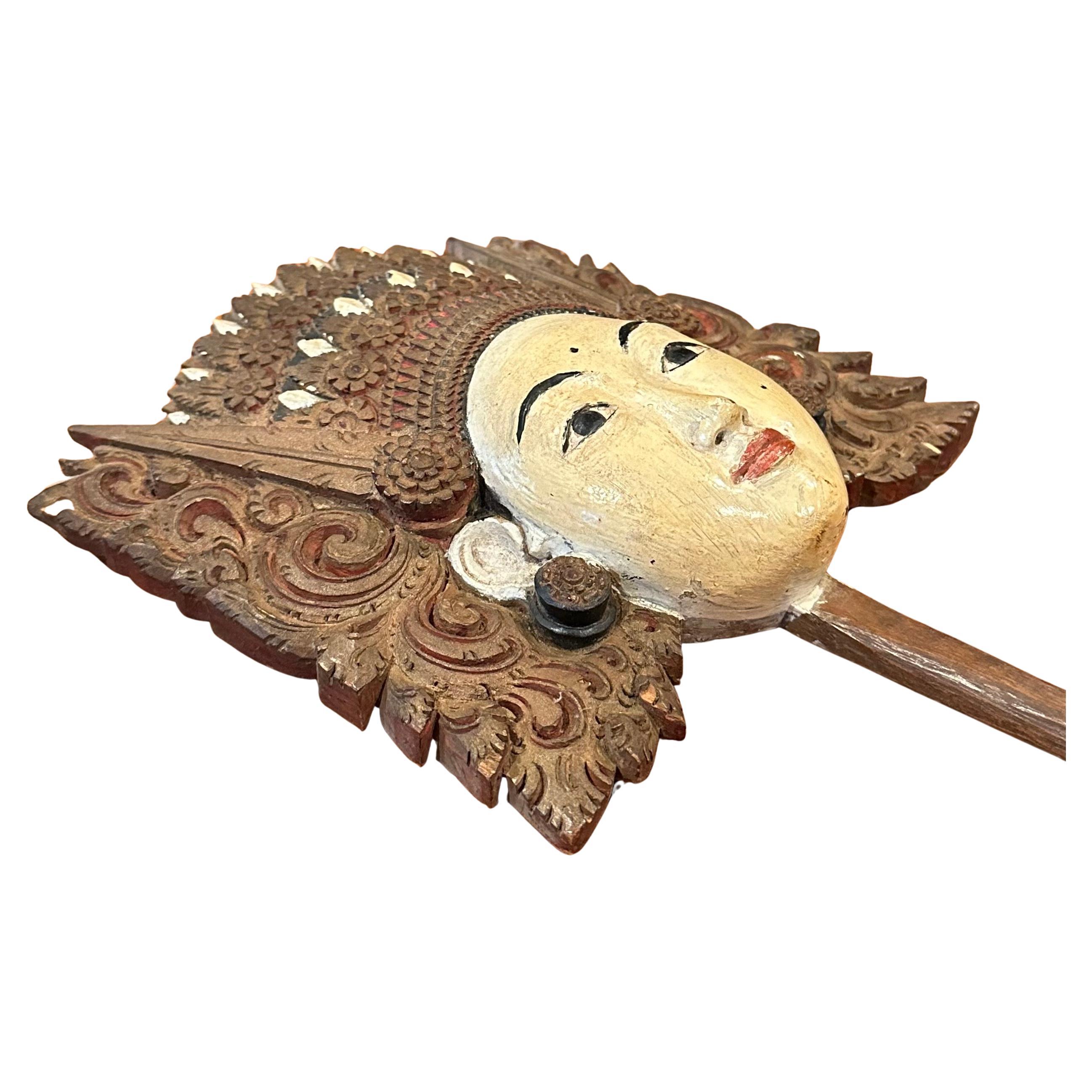 Antique Balinese Hand-Carved Wooden Temple Offering Ornament - Tapel Gebogan For Sale 1