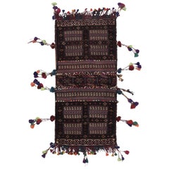 Textile tribal ancien Balisht à motifs géométriques polychromes - Rug & Ki
