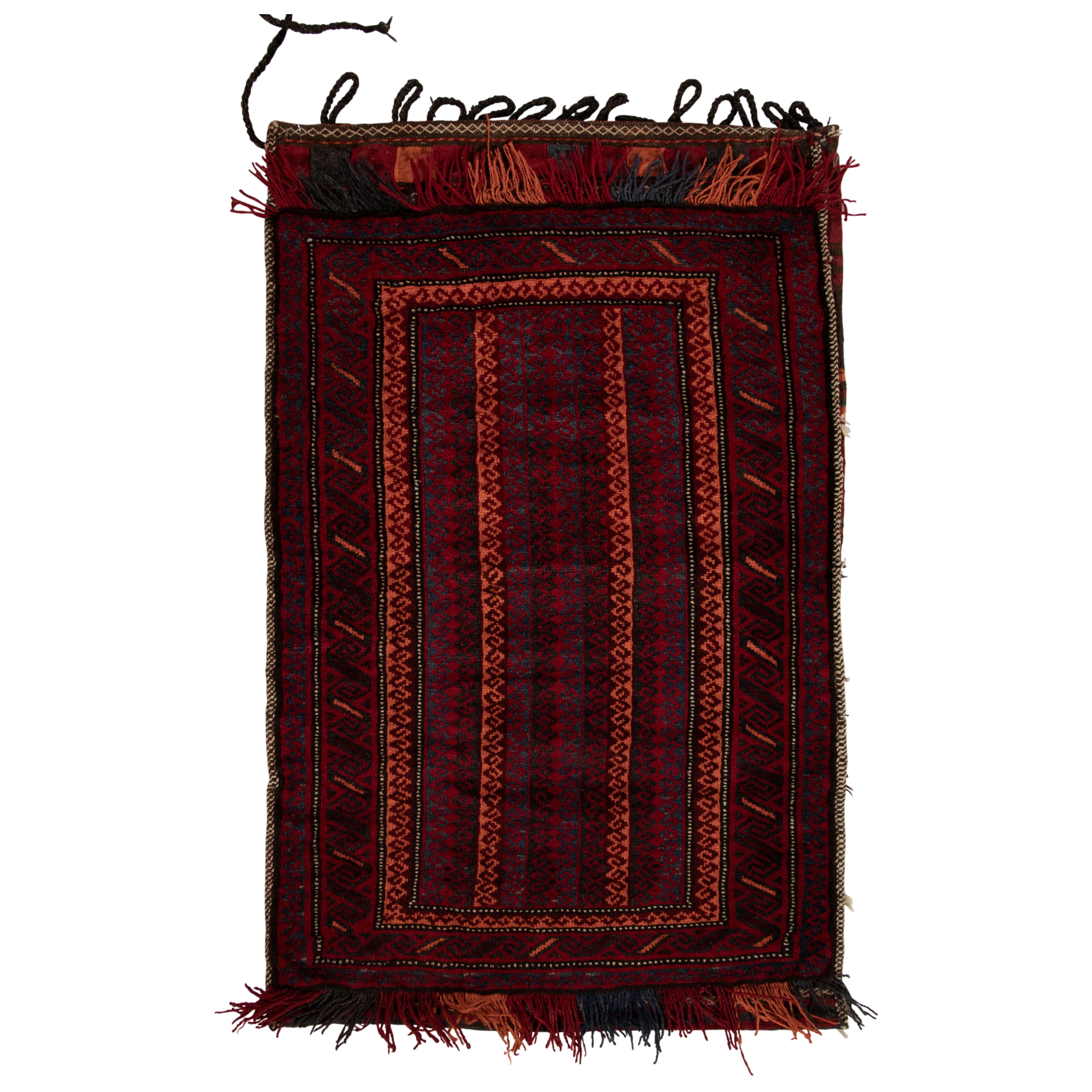 Textile tribal ancien Balisht à motifs géométriques polychromes - Rug & Ki