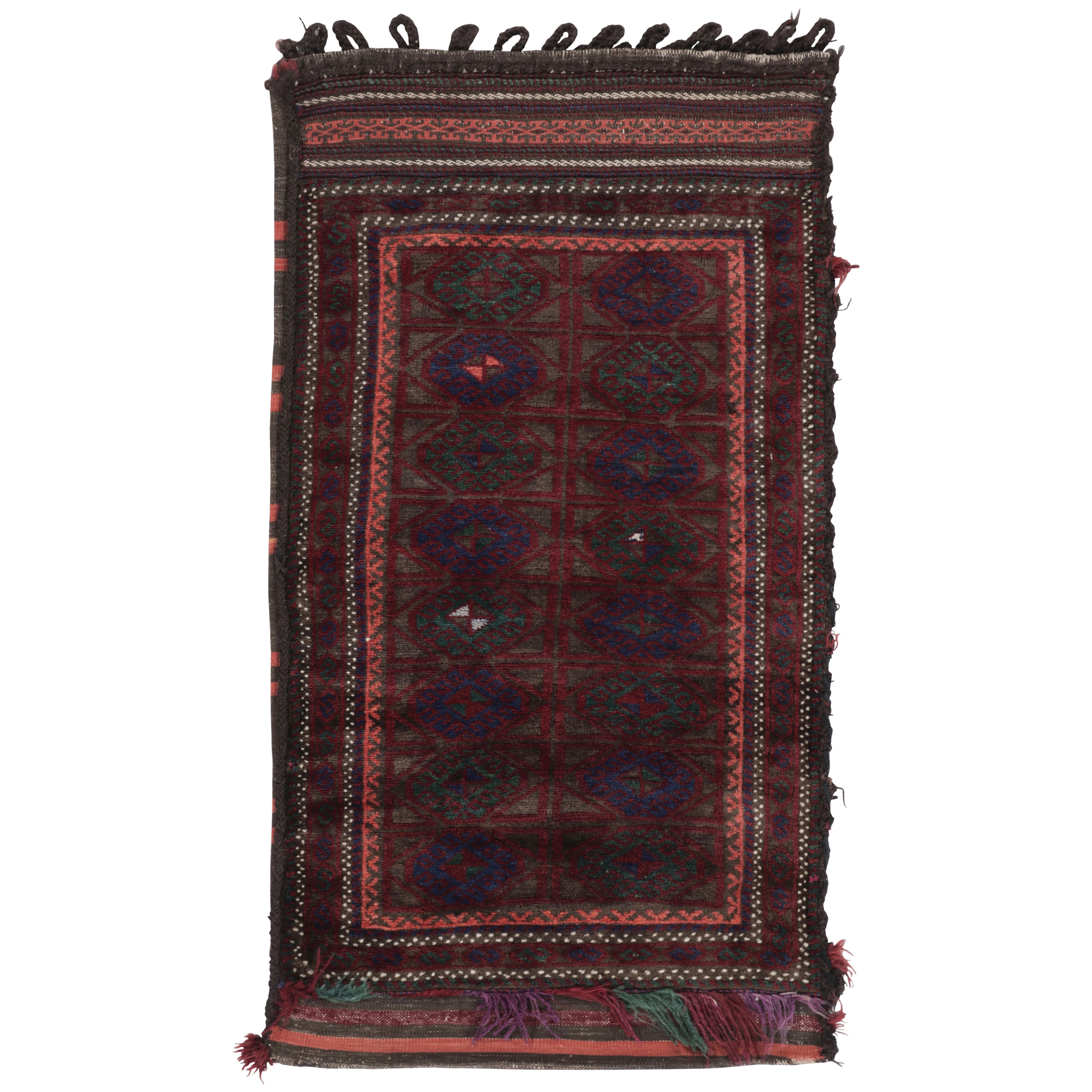 Textile tribal ancien Balisht à motifs géométriques polychromes - Rug & Kil