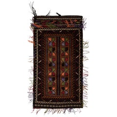 Textile tribal ancien Balisht à motifs géométriques polychromes - Rug & Kil