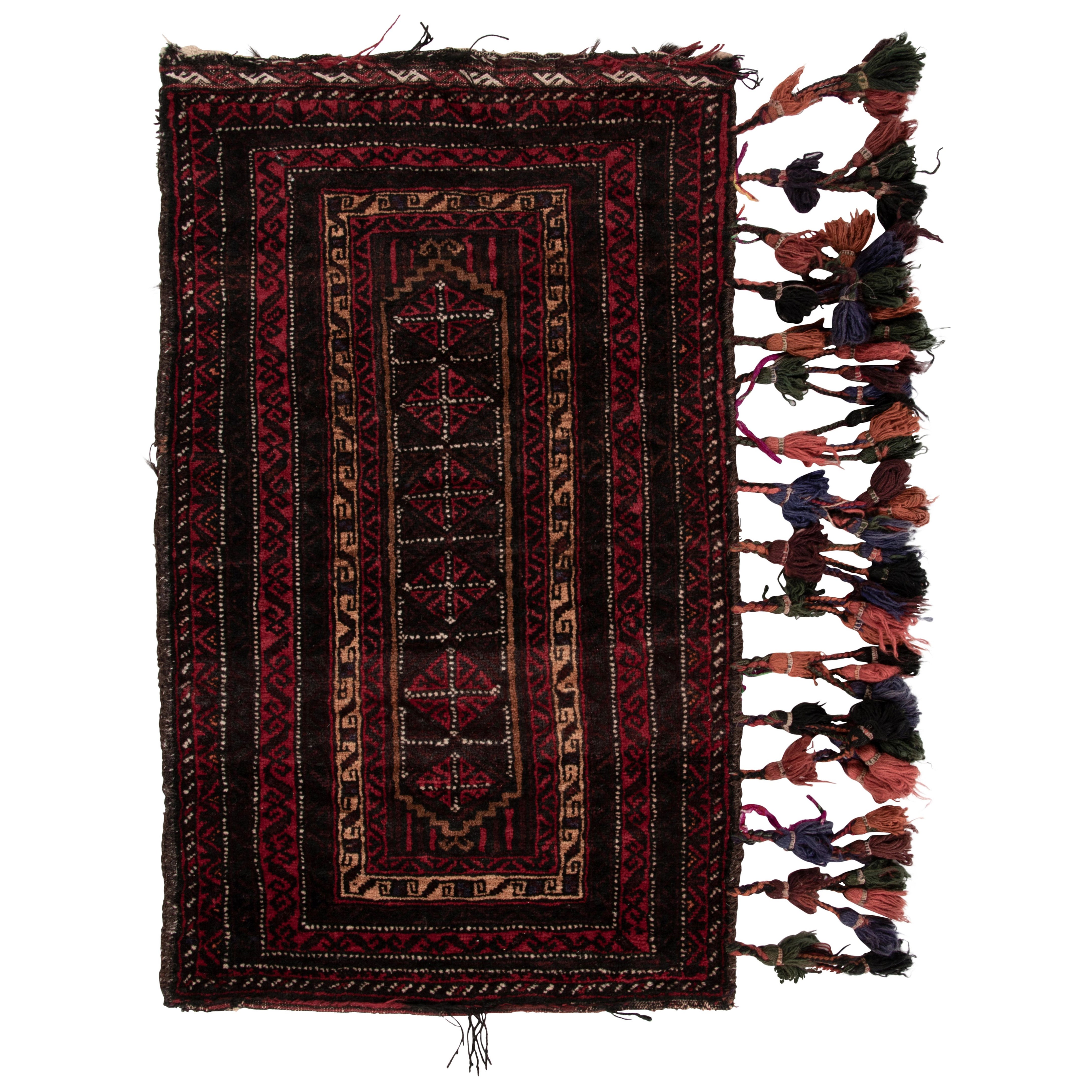 Textile tribal ancien Balisht Motifs géométriques polychromes - Rug & Kilim