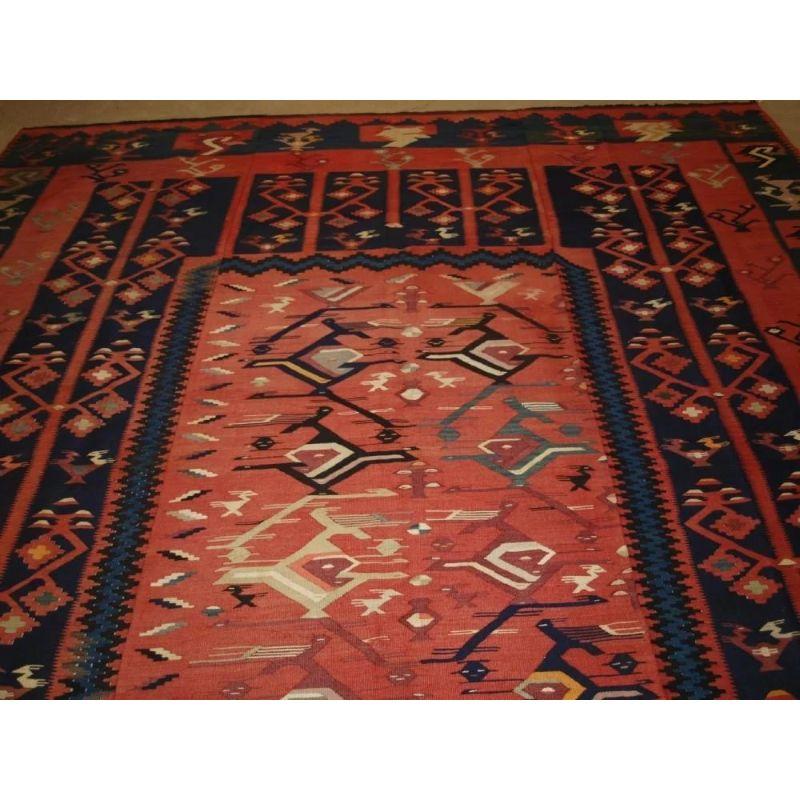 Antique Balkan Sharkoy Kilim of Large Size, circa 1900/20 In Good Condition For Sale In Moreton-In-Marsh, GB