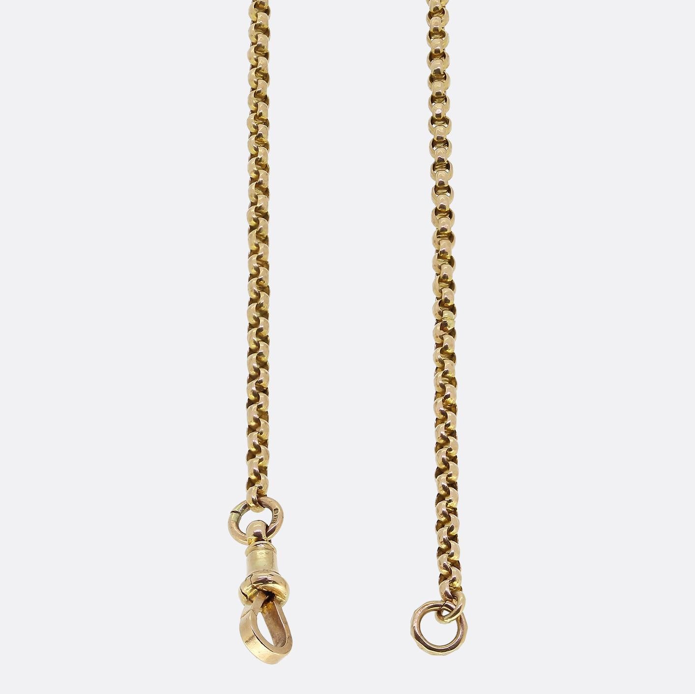 Edwardian Antique Ball and Bar Chain For Sale