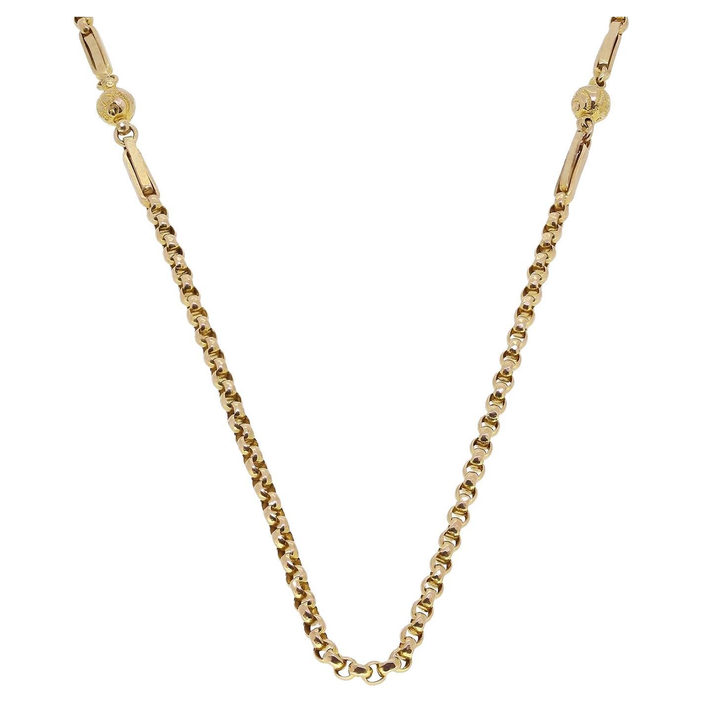 Antique Ball and Bar Chain For Sale